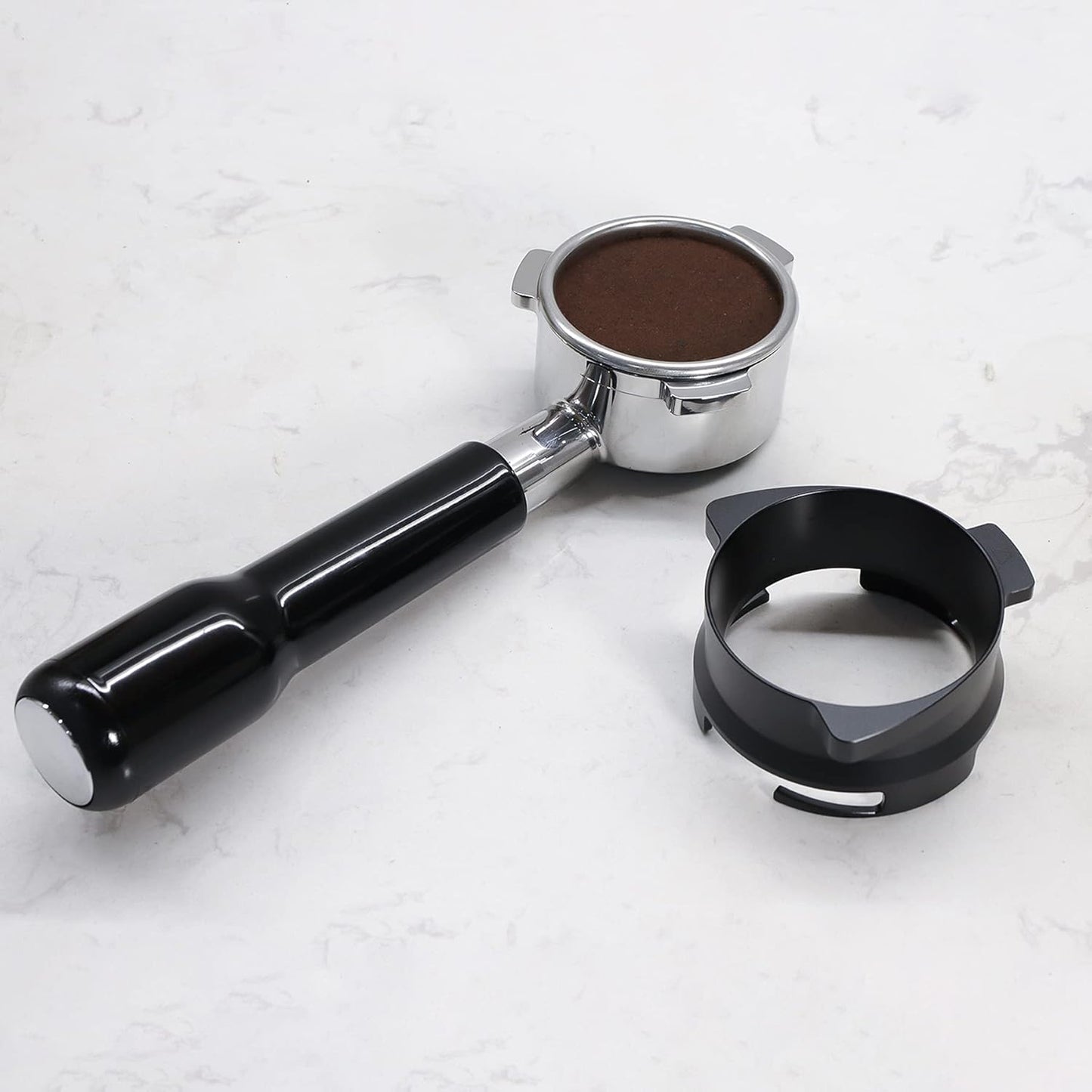 FIRJOY 54mm Espresso Dosing Funnel for Breville Barista Portafilters (Aluminum Alloy-Black)