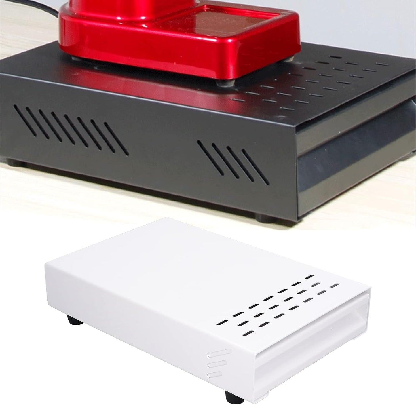 Coffee Knock Box, Thick Stainless Steel Plate Coffee Ground Knock Container Detachable Drawer Type Coffee Powder Box Non Slip Feet Design Knock Box Drawer (White)