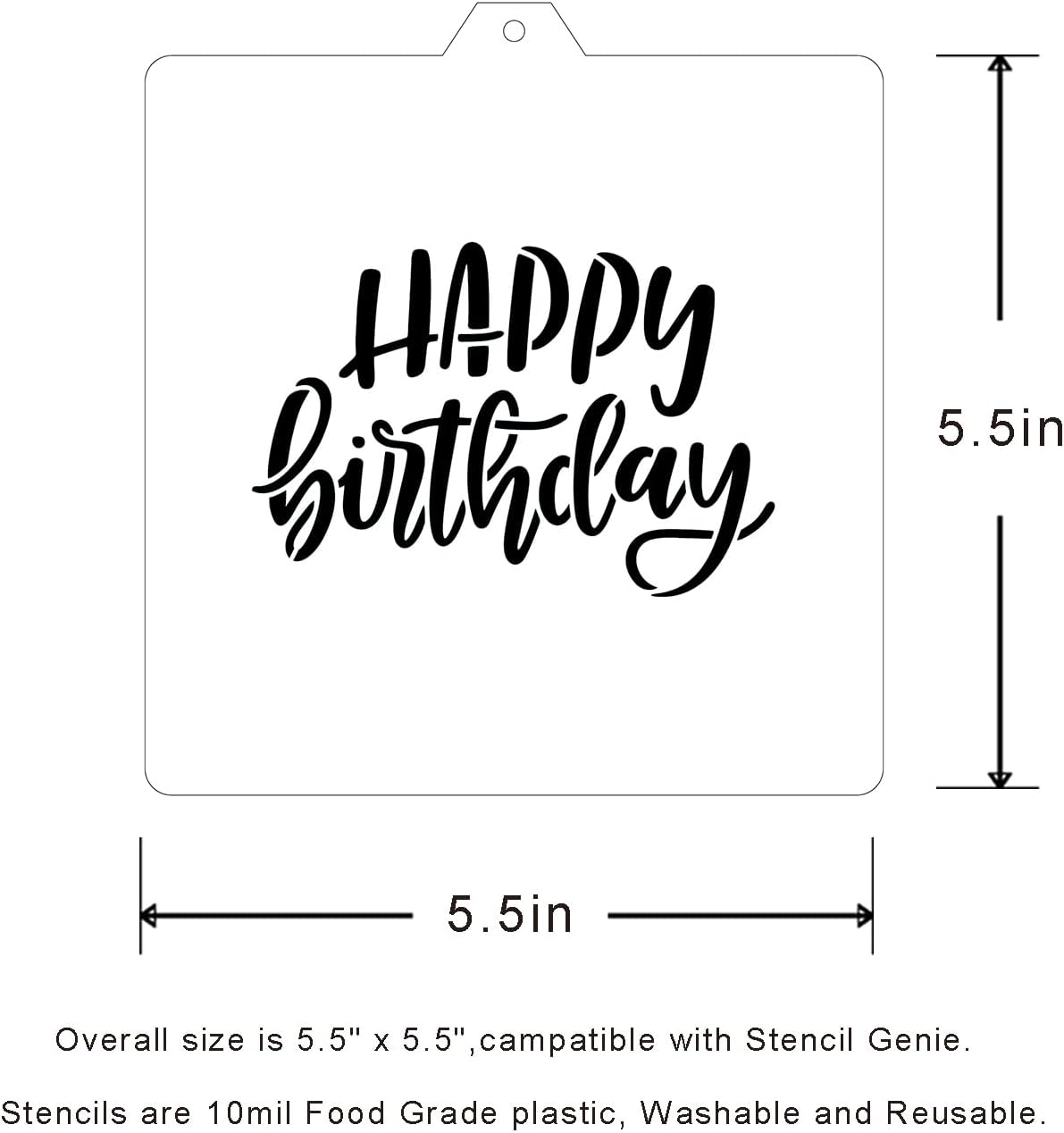 Cookie cutter and stencil set Baking stencils and cutters bundle DIY bakery decorating kit Cookie cutter with stencils Icing stencil and cookie cutter combo(Happy Birthday Set)