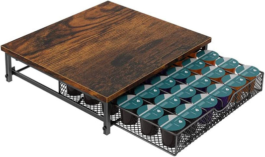Coffee Pod Drawer Holder for K Pod Coffee Pods Holder for Counter 36 Capacity Pods Storage Organizer for Coffee Capsule Storage with Sliding Baskets for Coffee Station Black