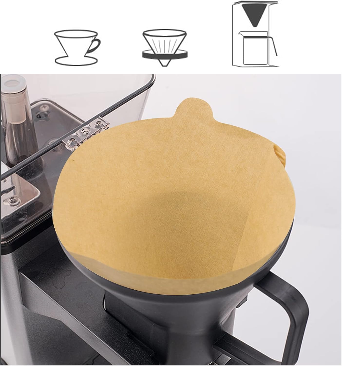 Coffee Filter, Cone Coffee Filters #2, Disposable Drip Coffee Filter 1-4 Cup for Pour Over and Drip Coffee Maker, Natural Unbleached, 100 Count