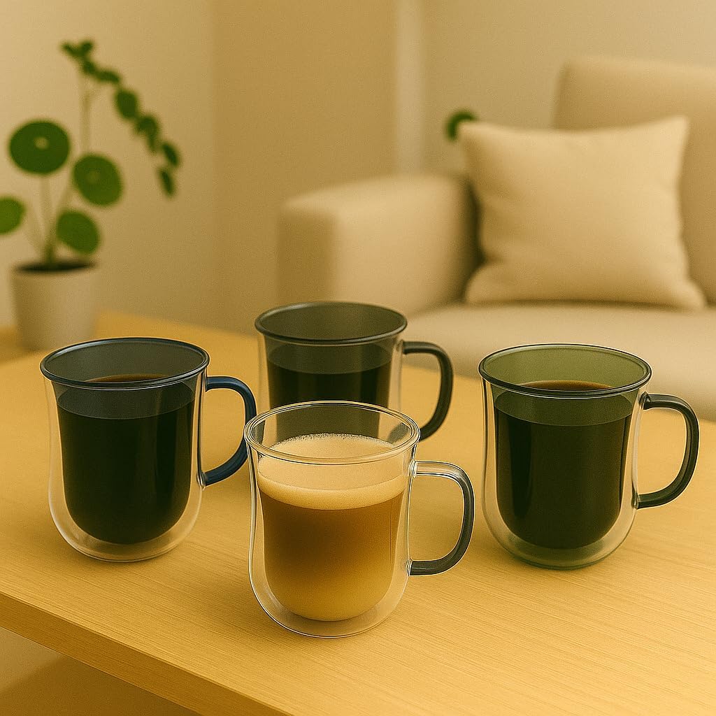 LEMONSODA Double Walled Colored Insulated Coffee Mugs - 10oz - Hot or Cold Latte, Tea, Cappucino, Coffee, Espresso Mug with Handle - Premium Packaging (Set of 48)(2252)