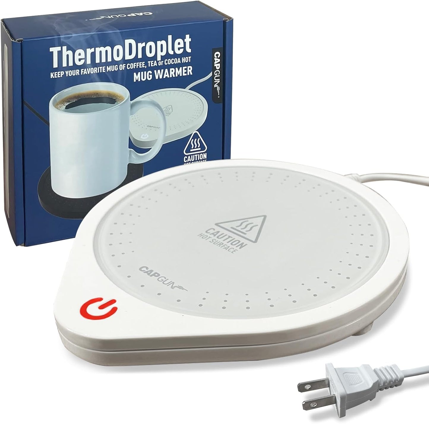 Electric Coffee Mug Warmers for Desk, 75℃ Precision Heating & Auto Shut Off, Spill-Proof Cup Warmer for Coffee/Tea/Milk/Hot Chocolate (White)