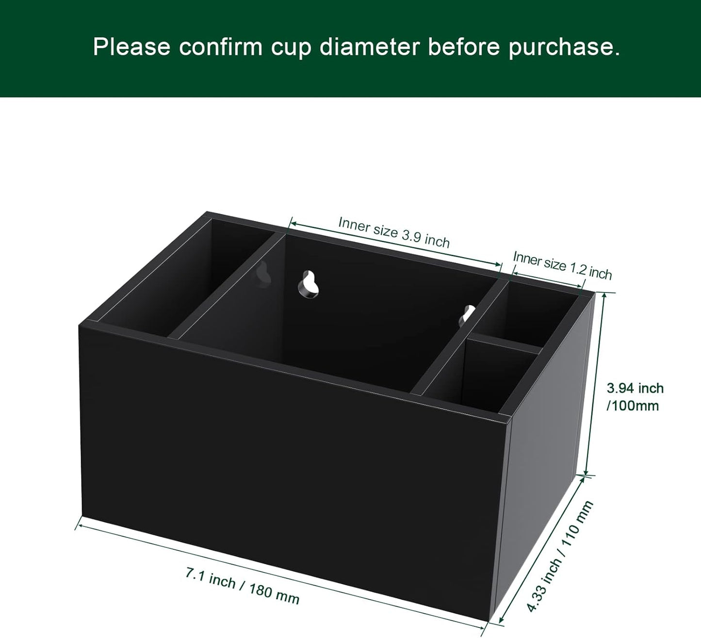 Cup Holder With Marker Slot, Party Dispenser Acrylic Organizer, Mark Your Drink Caddy, Modern Bar Counter Decor, Black