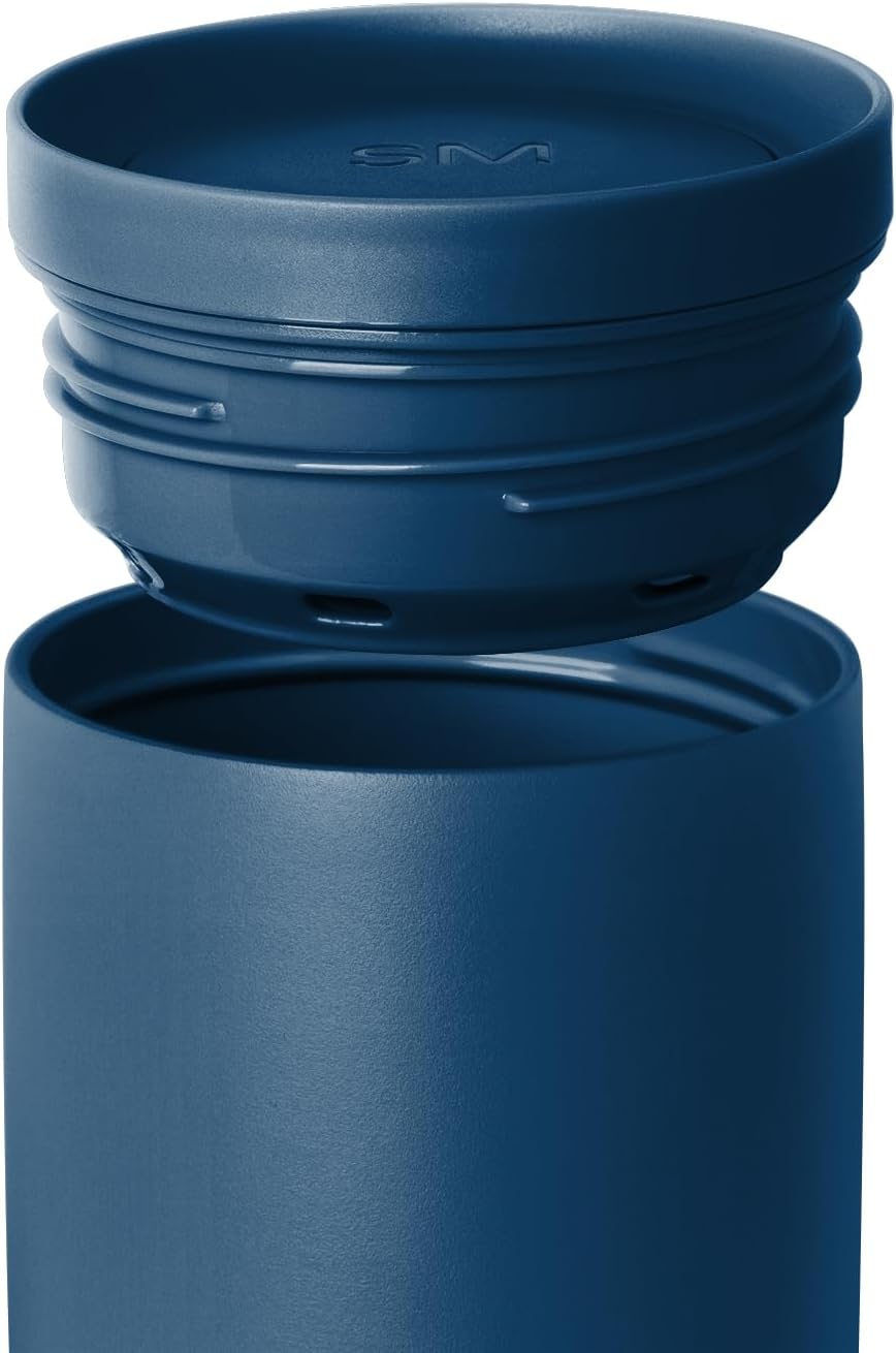 Simple Modern Travel Coffee Mug Tumbler with 360° Lid | Ceramic-Lined Insulated Stainless Steel Cold Brew Iced Coffee Cup Thermos | Gifts for Women Men Her Him | Voyager Signature | 16oz | Slumberland