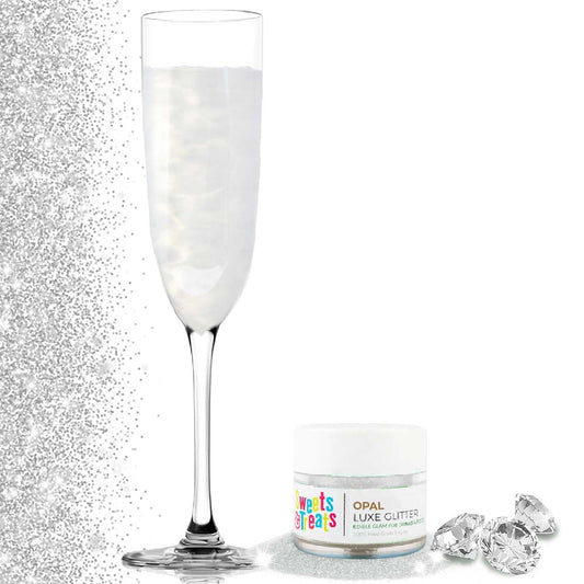 Edible Glitter for Drinks, Edible Glitter for Cakes, White Edible Drink Glitter Cake Decorations for Strawberries, Cocktail