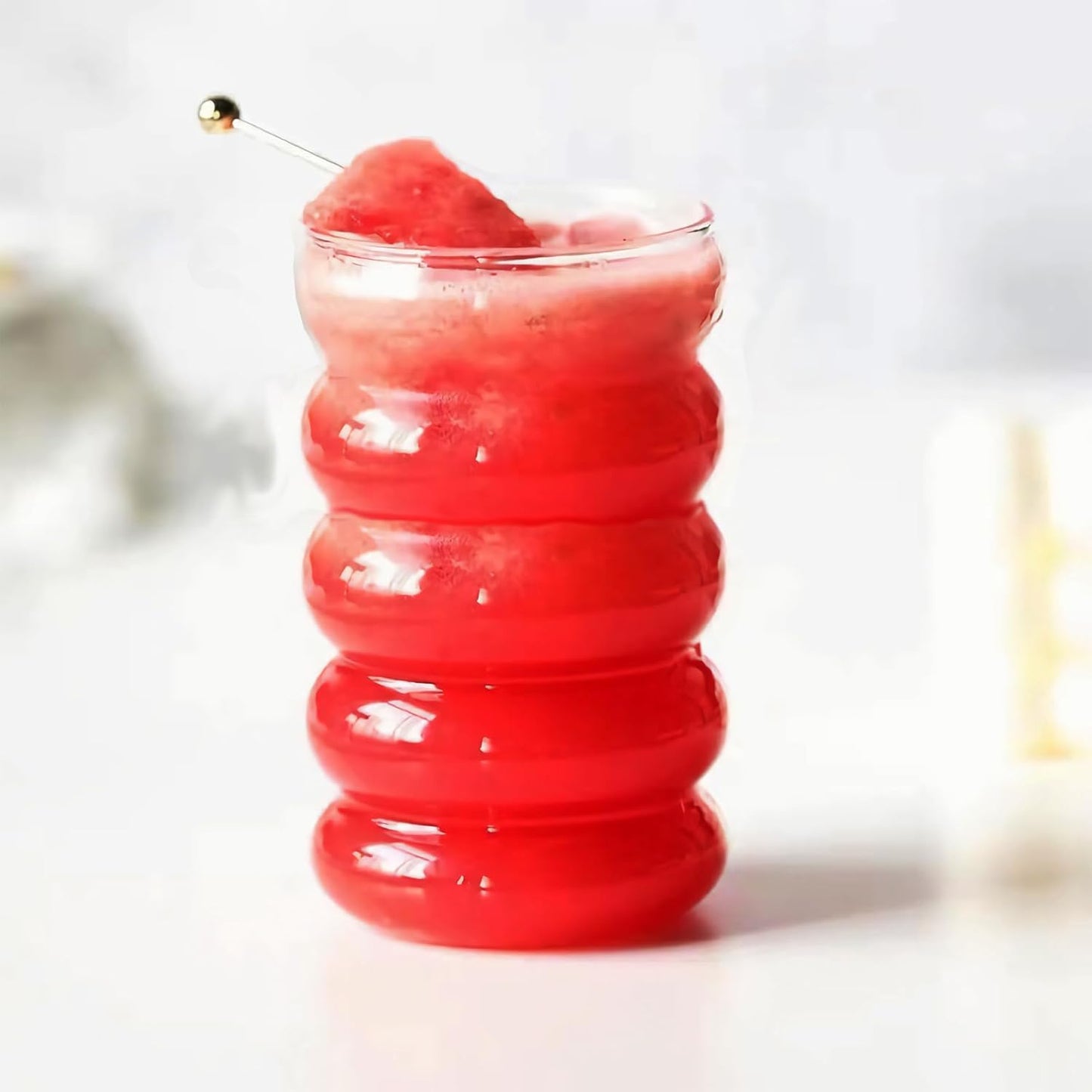 4 Pcs 20oz Drinking Glasses Set with Straws, Cute Iced Coffee Glass Cups, Iced Coffee Tumblers, Thick Drinking Jars for Smoothie, Boba Milk Tea, Ideal for Gift, with Straw Brush