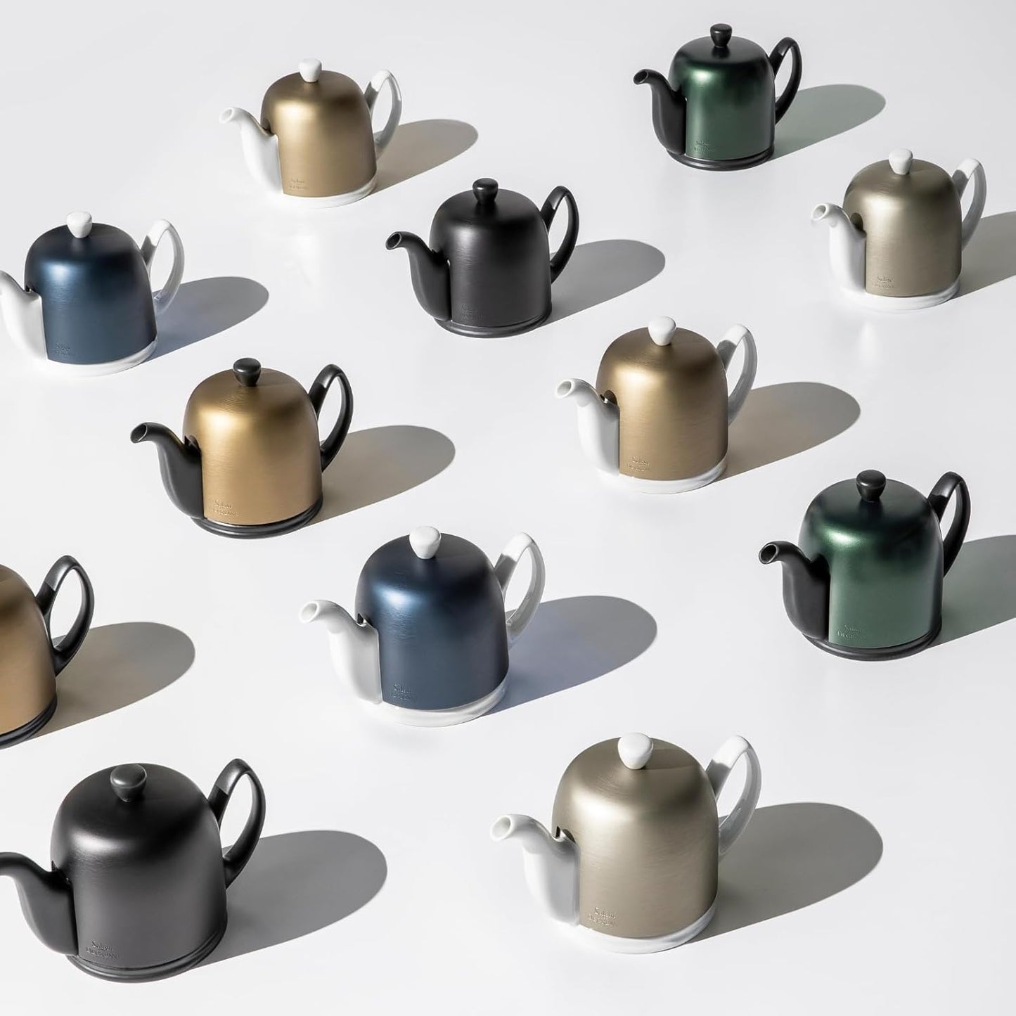 Salam Luxury French Tea Pot - Porcelain Teapot with Brushed Aluminum Cover, Ceramic Tea Kettle for Loose Tea, Removable Infuser, 4 Cup Capacity, 24oz - Pink