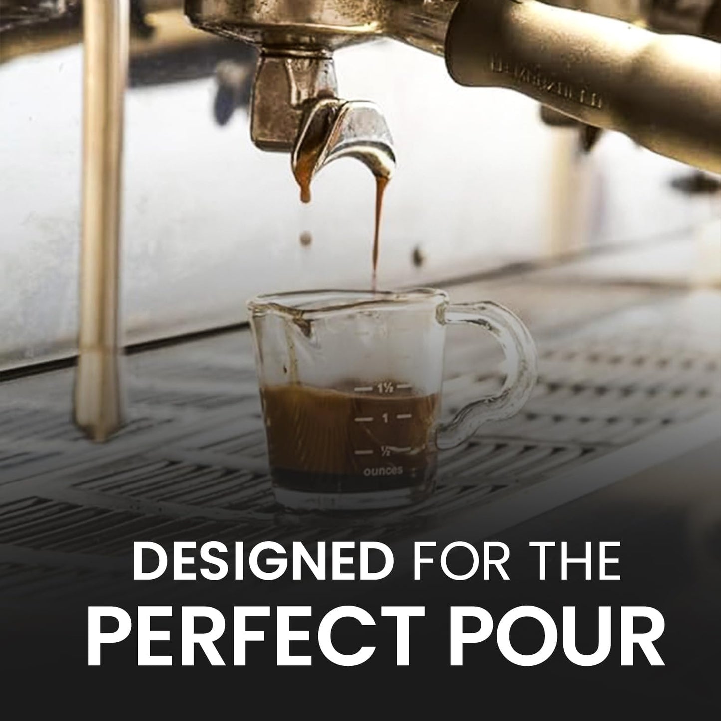 Rattleware Espresso Shot Glass Pitcher – Double Spouted Genuine Barista Measuring Cup with Graduations in Ml & Oz – High-Volume, Commercial-Grade for Swift Espresso Pouring & Precision (3 Oz, 2-Pc)