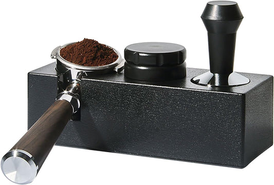 Espresso Tamping Station, ABS Plastic Black Portafilter Holder Espresso Coffee Equipment for Bar Home Office,Fit for 51mm 53mm(Accessories not Included)