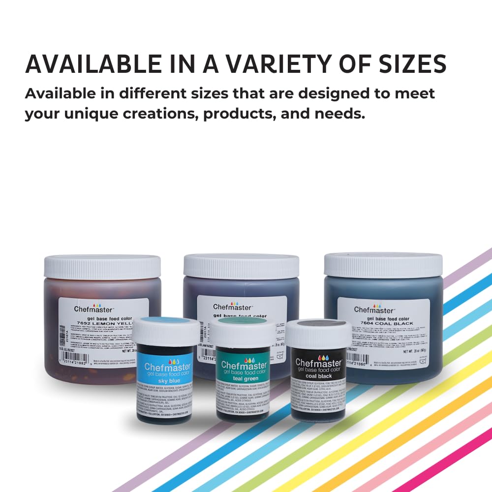 Chefmaster Lemon Yellow Gel Food Coloring | Vibrant Color | Professional-Grade Dye for Icing, Frosting, Fondant | Baking & Decorating | Fade-Resistant | Easy-to-Use | Made in USA | 20 oz