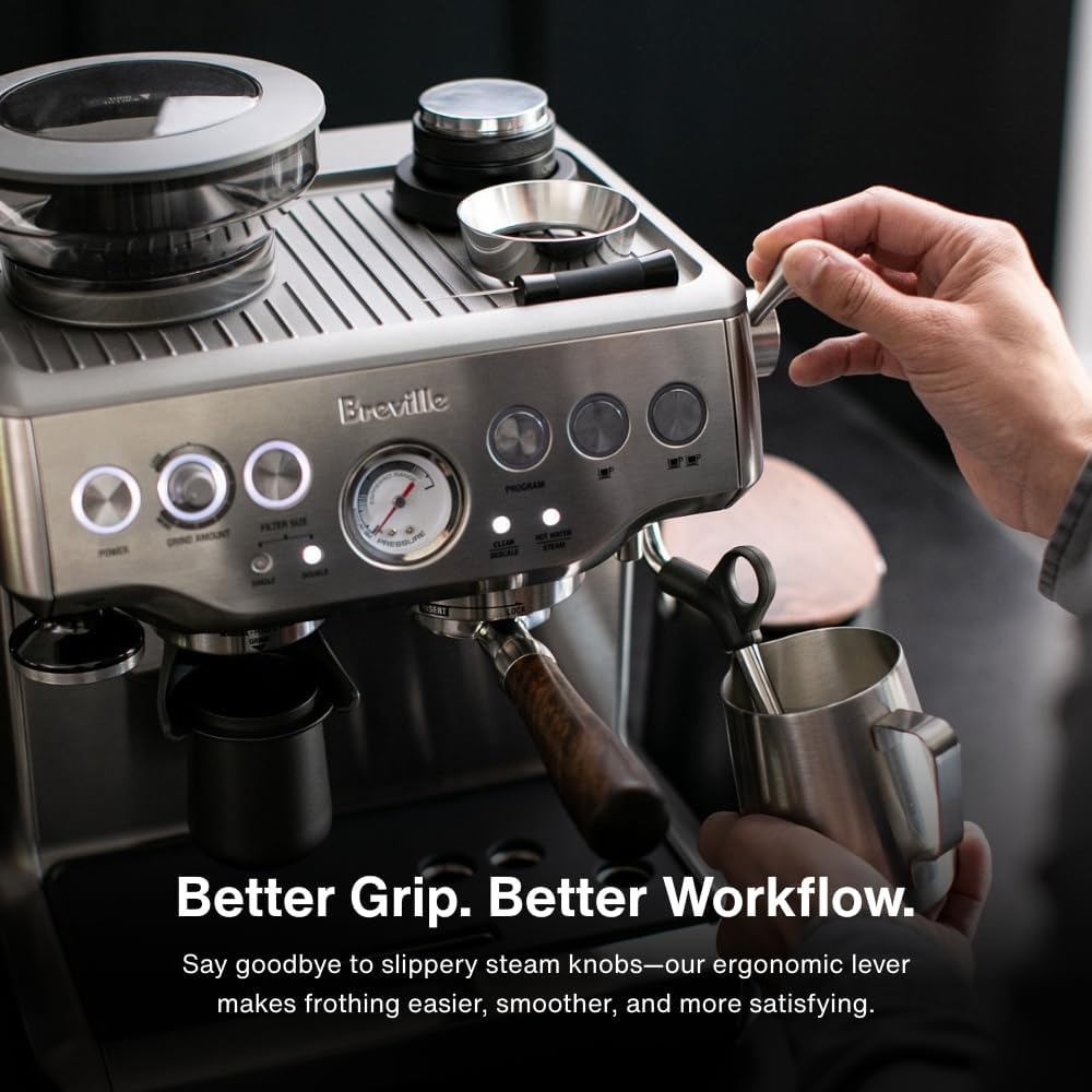 CREMA Coffee Products Replacement Steam Lever for Breville Espresso Machines | Ergonomic Stainless Steel Design | Compatible with Barista Express, Infuser, Barista Pro | Easy Grip | White Finish