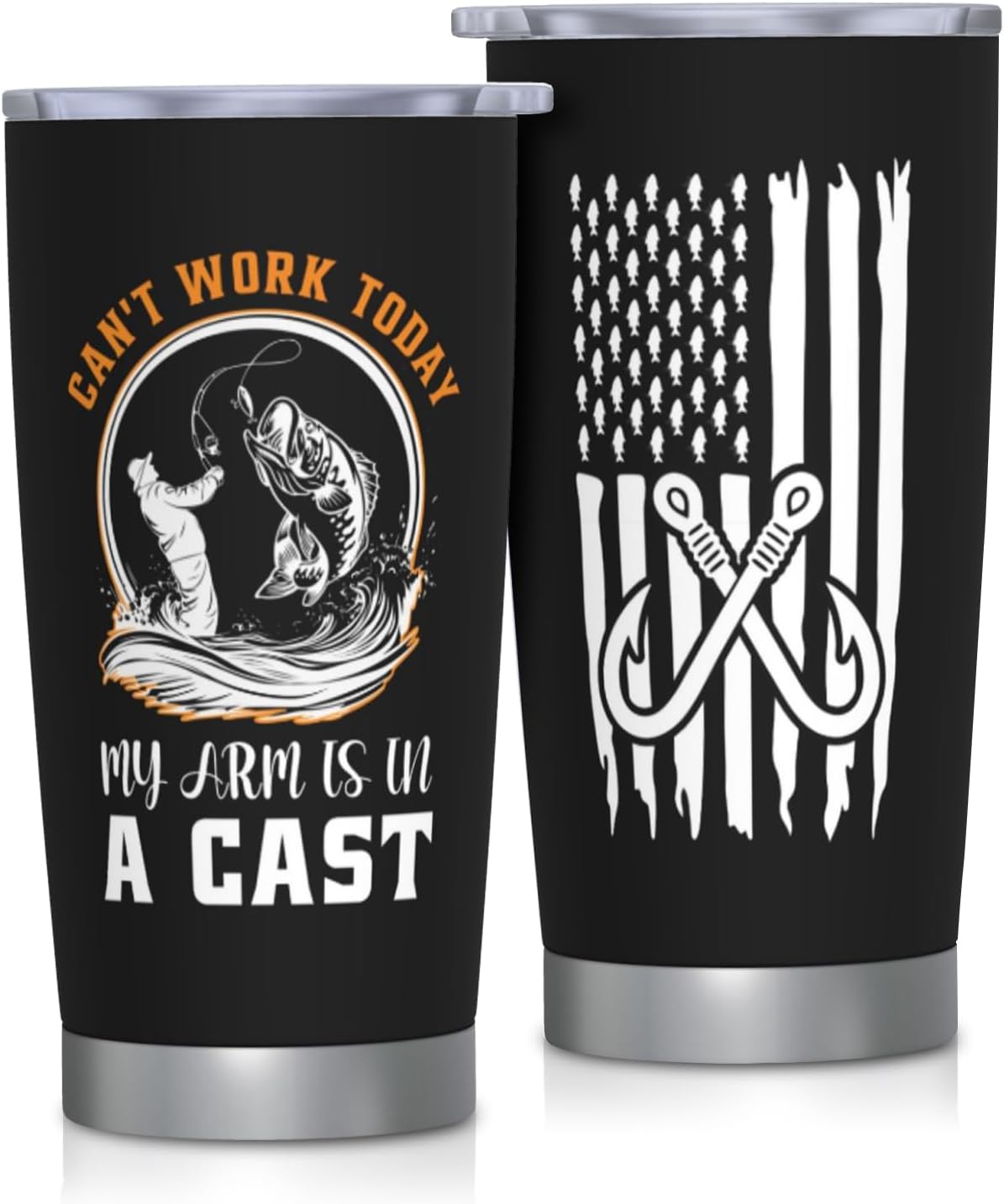 Fishing Gifts for Men 20 Oz Stainless Steel Tumbler, Gifts for Fisherman, Fisherman Gift for Men, Fish Coffee Mug