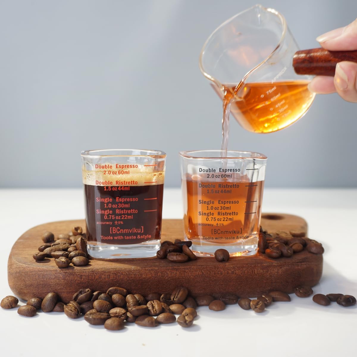 Espresso Shot Glass Liquid Heavy Sturdy Glass Shot Glasses Measuring cup Wine Glass 1 Pack 2oz/60ml By BCnmviku(Sturdy 1Pack)