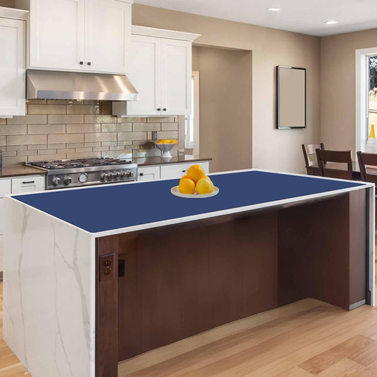 47.2"x23.6"(120cmx60cm) Large Silicone Mat for Kitchen Counter, Non-Slip Heat Resistant Countertop Protector, Waterproof Multipurpose Mat for Kitchen Island, Deep Blue