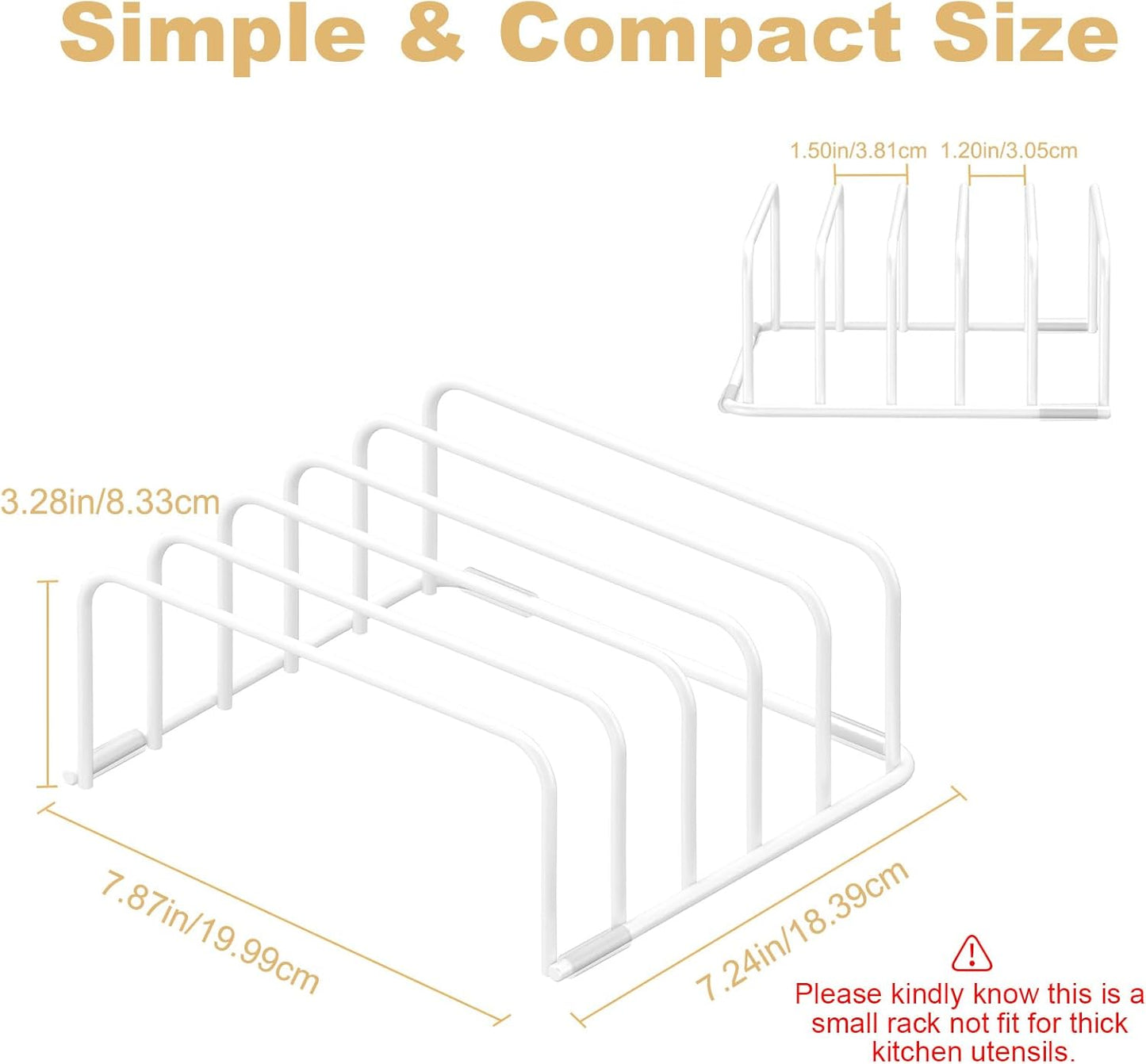 Cutting Board Organizer, 1Pcs Cutting Board Holder Rack Baking Cookie Pan Sheets Cooling Small Racks Storage Stand for Kitchen Cabinet Countertop Bakeware Storage Organizer Metal White