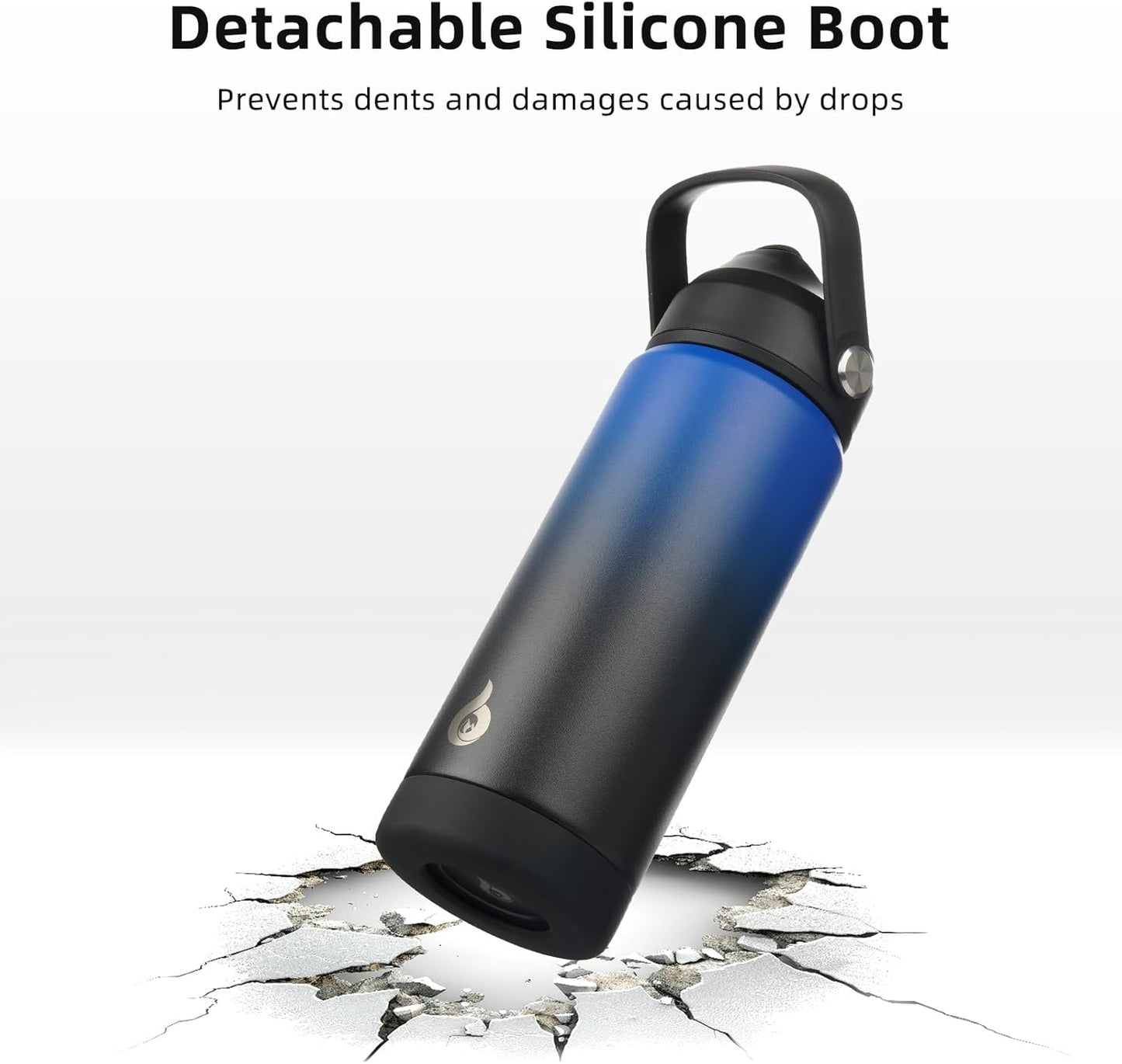 BJPKPK Water Bottle with Straw Lid, 32oz Vacuum Insulated Water Bottles, Metal Stainless Steel Thermos for Sports, Travel, BPA Free Leak Proof Thermos, Cups, Flasks, Tumblers,Black Blue