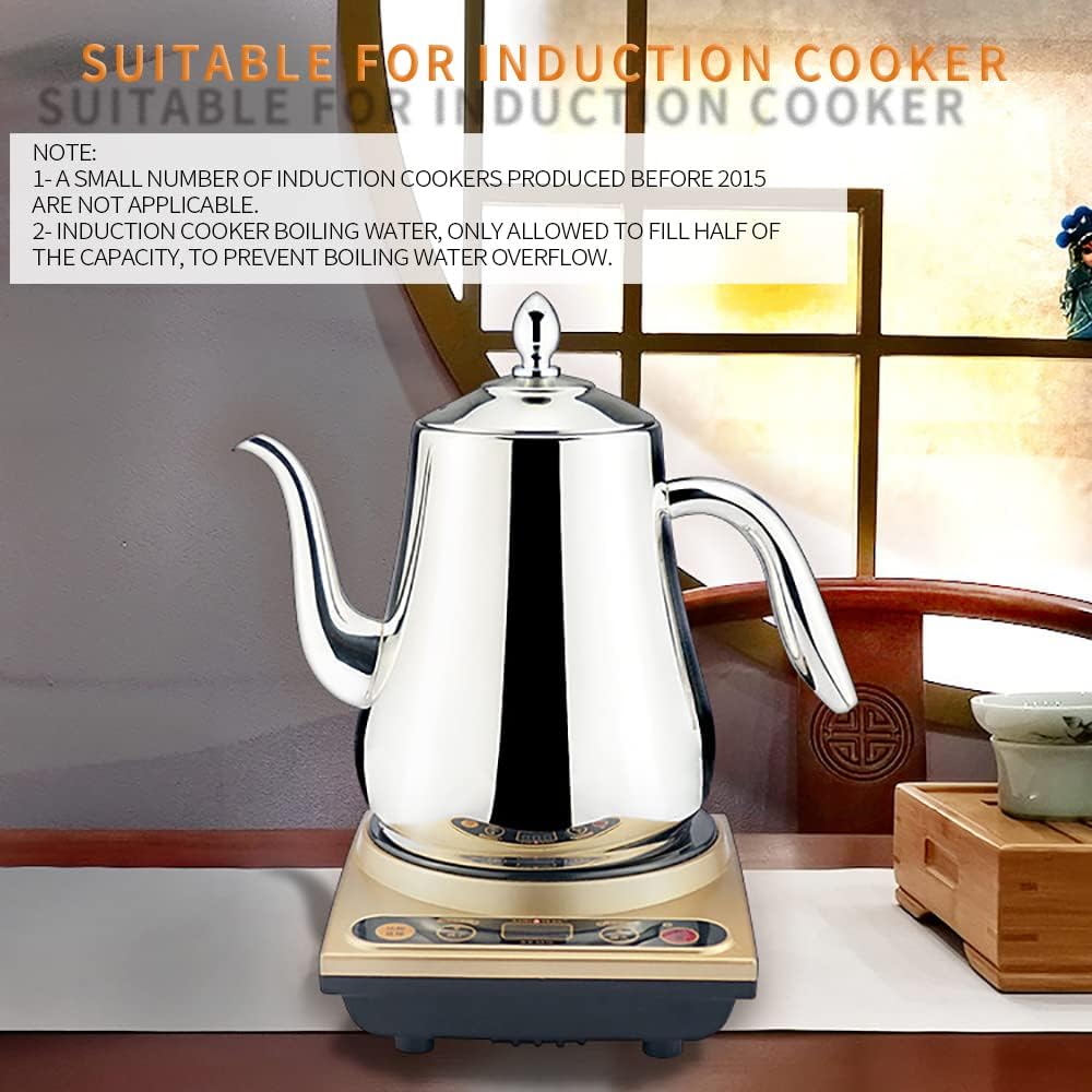 SANQIAHOME Stainless Steel Teapot with Infuser Silver 58Oz