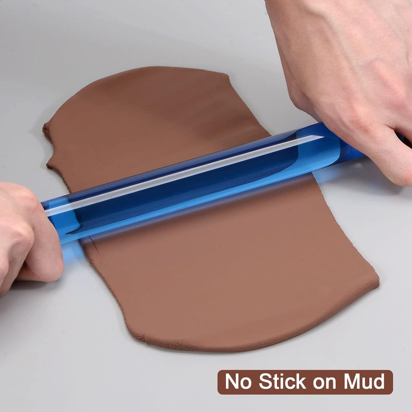 HARFINGTON Acrylic Clay Roller 9 Inch x 1 Inch Solid Non-Stick Plastic Round Tube Roller Polymer Clay Rod Fondant Rolling Pin for Shaping, Sculpting, Modeling DIY Crafts, Red