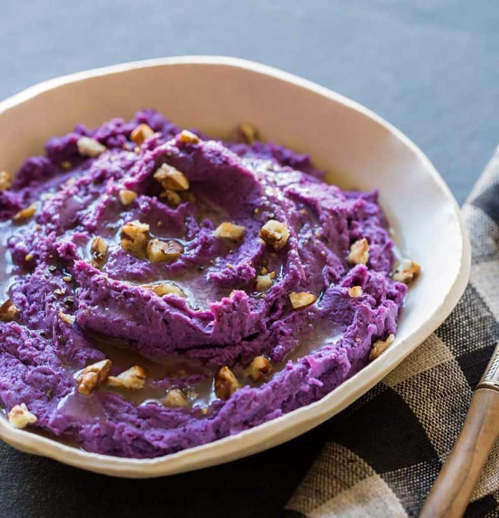 Orgnisulmte Purple Sweet Potato Powder 4.23 Oz, 100% Pure Natural Premium Purple Yam Powder for Food Coloring 120g