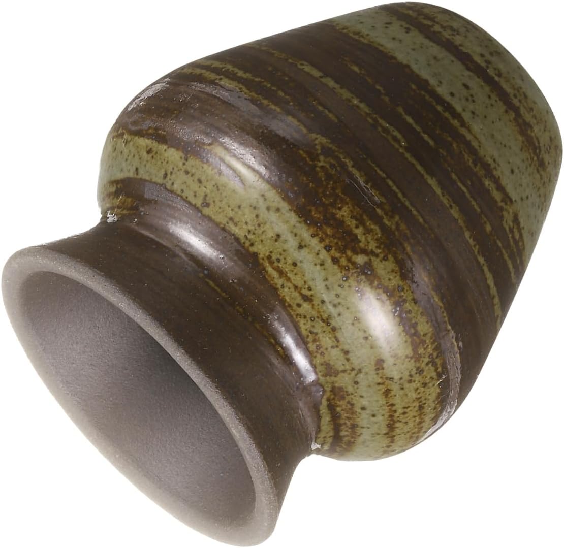 HARFINGTON Ceramic Chasen Stand 70mm Matcha Whisk Holder Teas Set Whisks Stand Traditional Matcha Tea Chasen Holder Tea Set Accessories for Tea Tasting, Brown