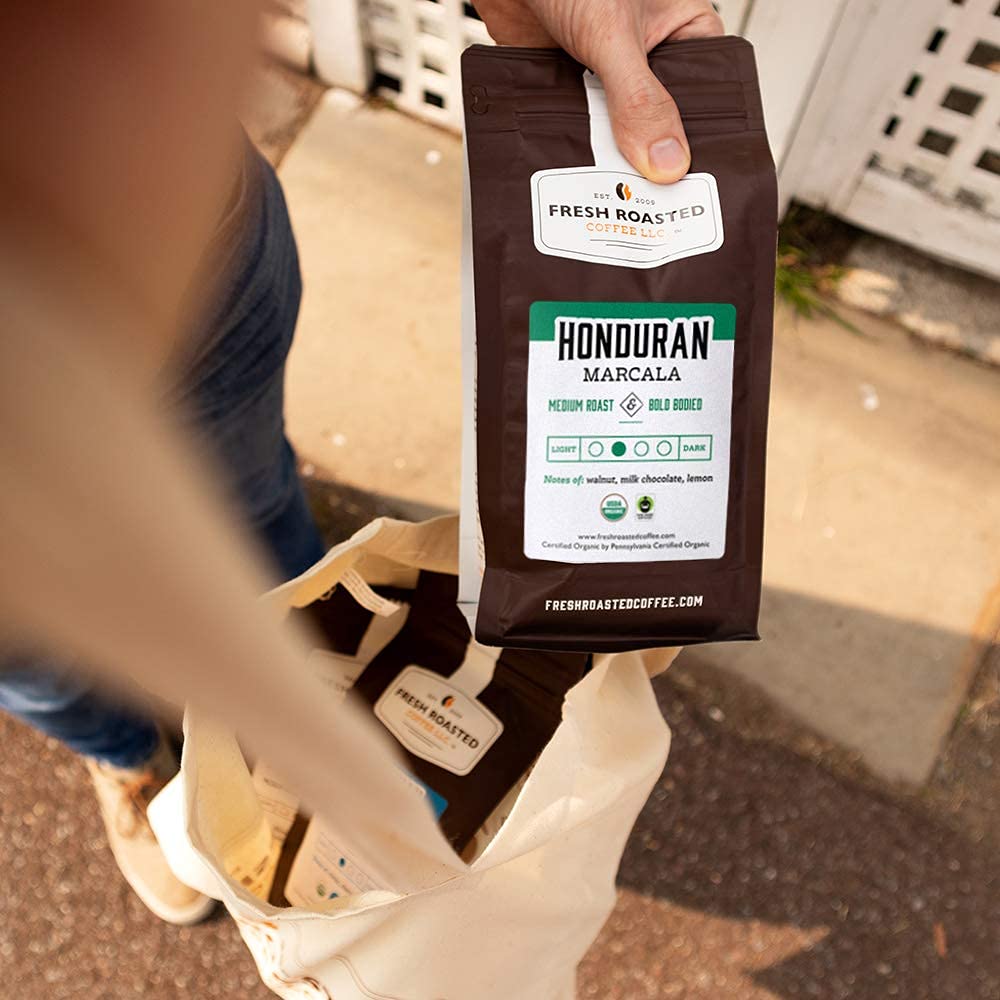 Fresh Roasted Coffee, Organic Honduran Marcala | USDA Organic, 100% Single Origin, Kosher | Medium Roast 12 oz Whole Bean