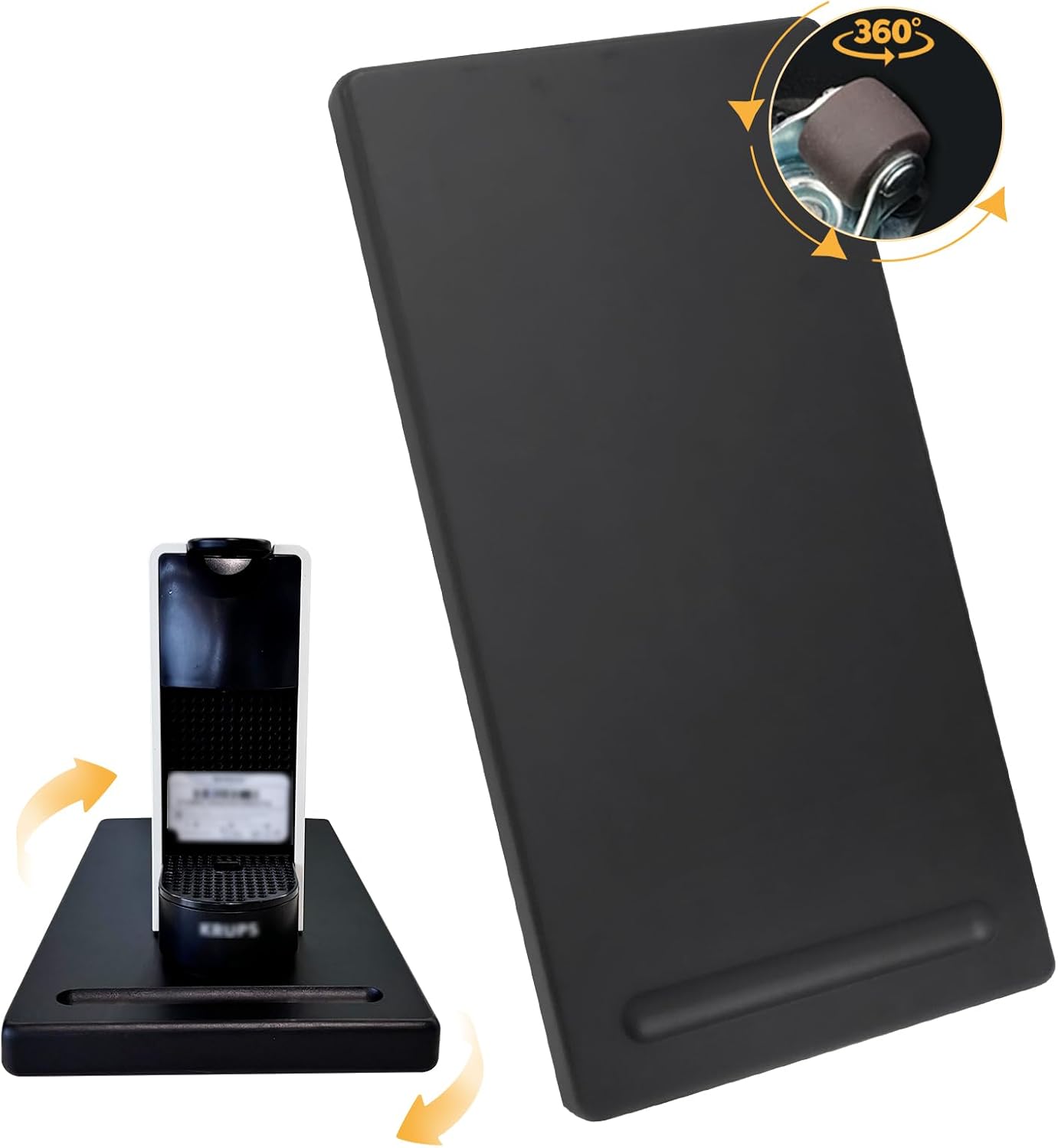 Wood Appliance Sliders with 360' Wheels, Sliding Tray for Coffee Maker & Heavy Kitchen Appliances,Countertop Appliance slider for Kitchen Appliance, Premium Wood Rolling Tray,No Assemble (Deep-Small)