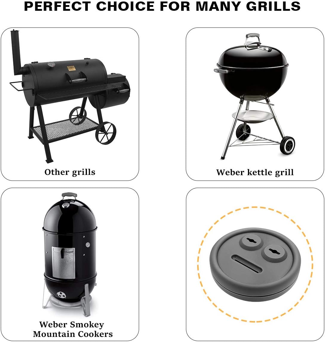 5 Pack Meat Thermometer Probe Grommet for Grills, Compatible with Weber 85037 Smokey Mountain Cookers, and Other Grill DIY Probes Port, Replacement Accessories