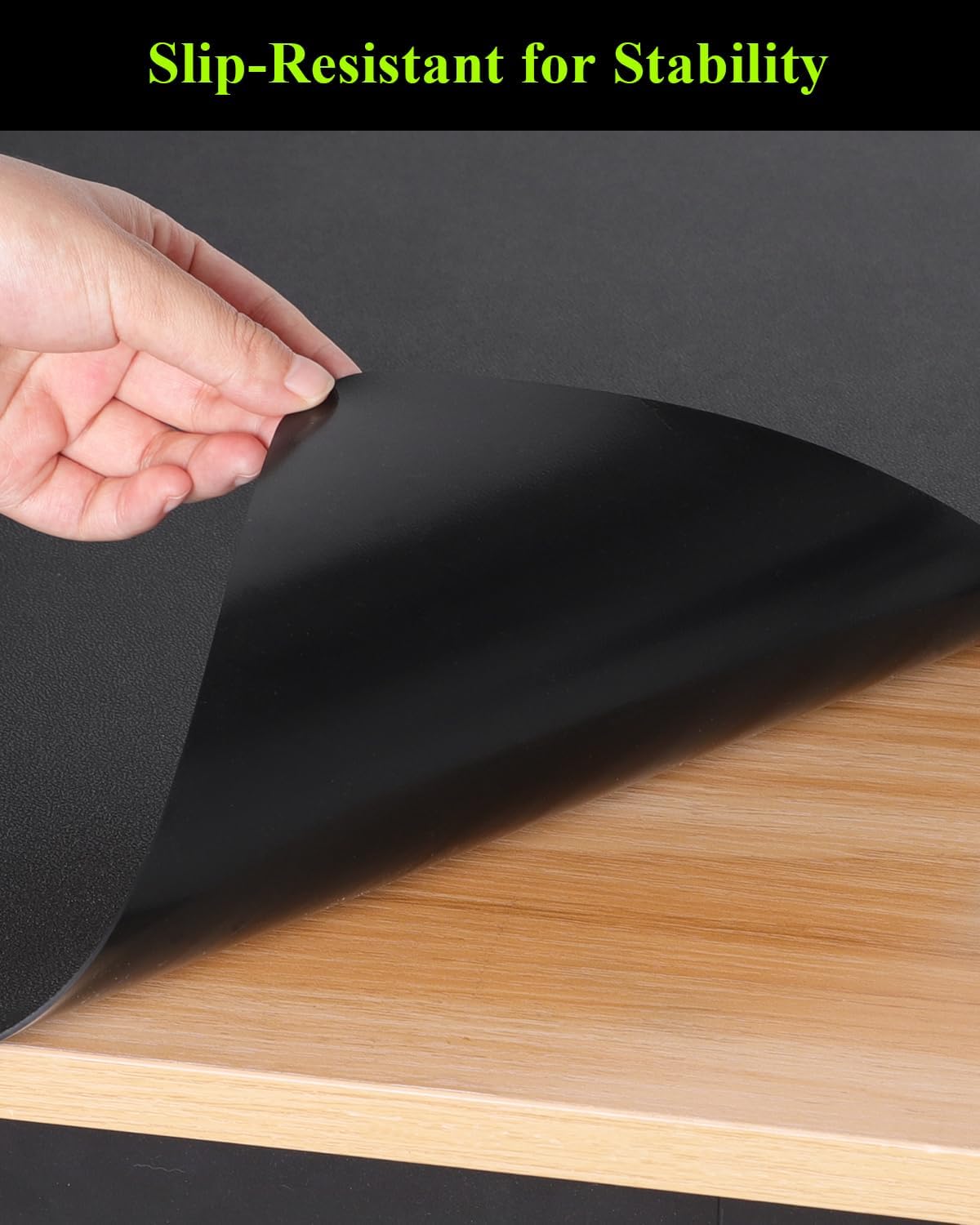 Black Plastic Table Cover Protector, 30" x 60" Waterproof Easy Flat PVC Desk Pad Mat, 1.5mm Thick Rectangle Vinyl Table Top Protector for Dining Room Table, Office, Dresser