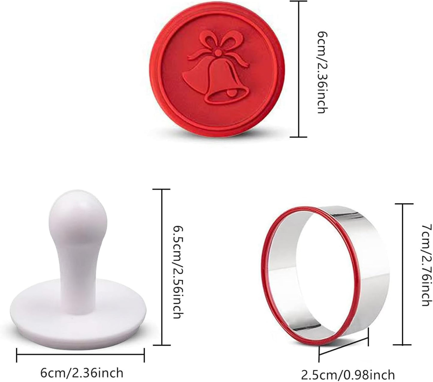 Christmas Cookie Stamps Silicone Cookie Stamps Cookie Cutter Biscuit for DIY Christmas and Daily Baking Set of 6