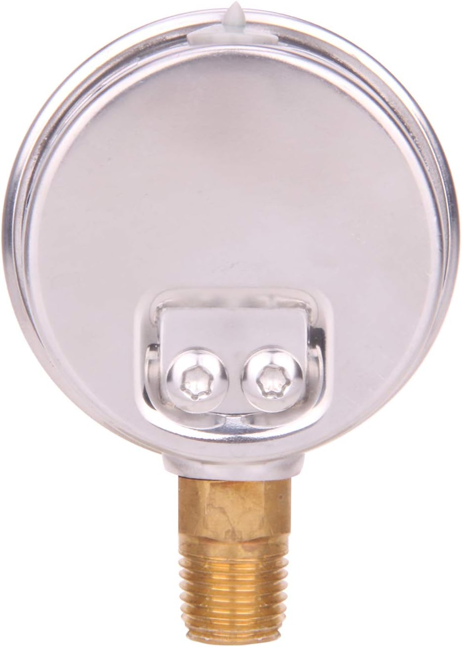 MEASUREMAN 2" Dial Size, Glycerin Filled Pool Filter Pressure Gauge, 304 Stainless Steel Case, 0-35psi/250kpa, 1/4" NPT Lower Mount