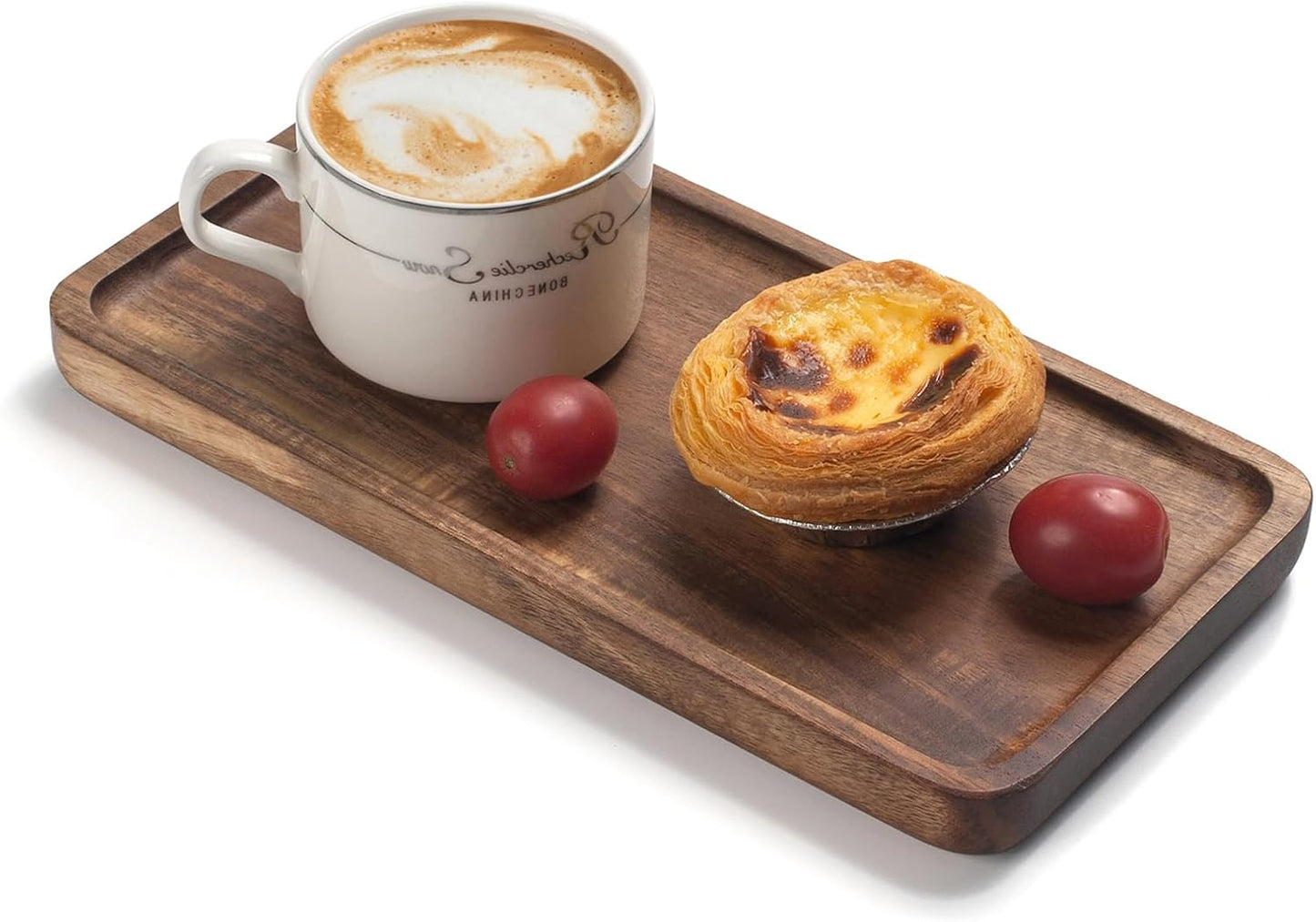 Bathroom Vanity Tray, Bathroom Tray for Counter, Toilet Tank Tray, Wood Bathroom Tray for Organizing and Home Decor (9.8 x 5.1 x 0.8 inch)