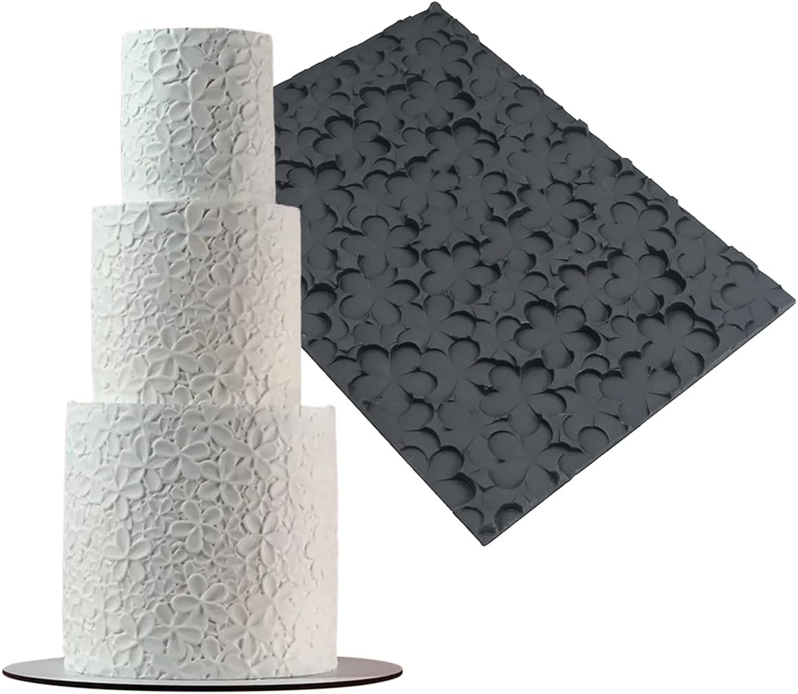 mostsom Silicone Lace Cake Mold Flower Impression Mat for Baking, Non-Stick Flexible Silicone Decorating Mat for Cakes, Cookies, Pastry, Chocolate, Fondant - Dishwasher Safe (E_ Flower)