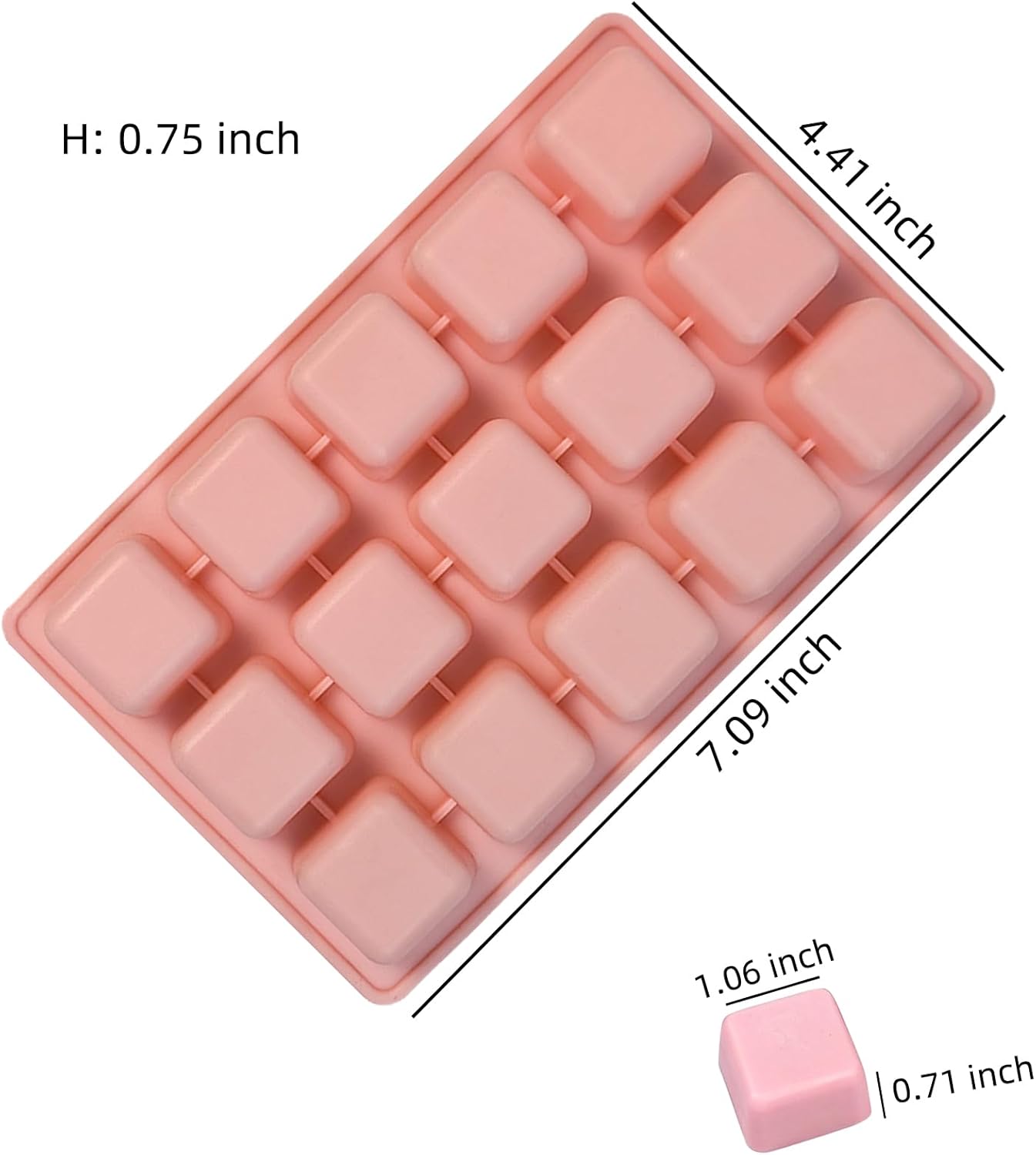 Square Chocolate Molds 3pcs Silicone Square Candy Mold 1 inch for Ice Cubes Caramel, Jello, Resin