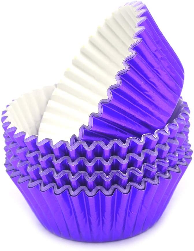Standard Purple Foil Cupcake Liners Muffin Baking Cups for Party and More, 100-Count