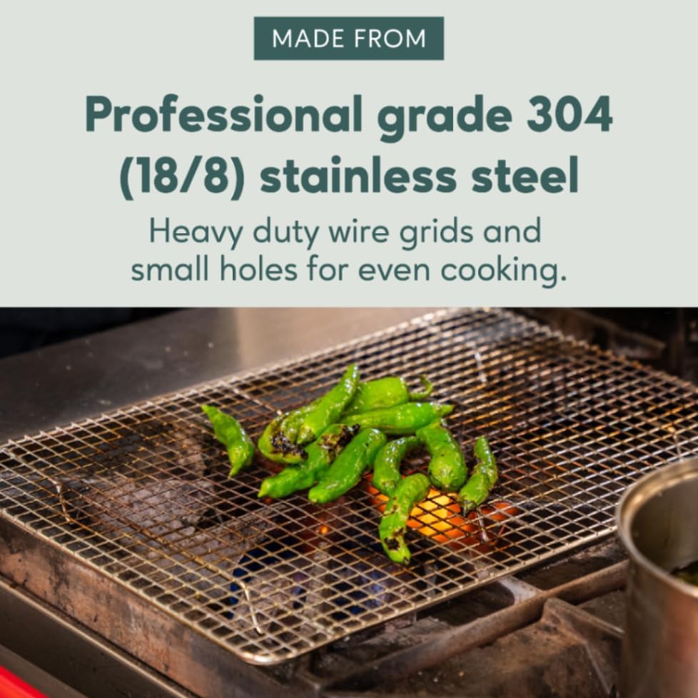 Ultra Cuisine Heavy Duty 100% Stainless Steel Cooling Rack for Cooking and Baking - Baking Rack & Wire Cooling Rack - Fits Half and Jelly Roll Sheet Pans - 11.5''x 16.5''' and 10''x14.75''