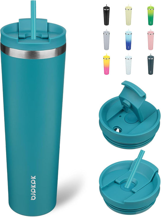 BJPKPK 34oz Tumbler With lid And Straw Stainless Steel Travel Coffee Mug Insulated Tumblers Cups,Laguna