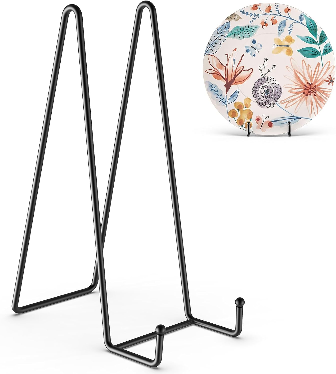 HONGYUTAI 3 Pack 12 Inch Plate Stands for Display Picture - Vinyl Table Top Display, Decorative Metal Frame Holders for Book , Photo and Platter, Tabletop Art, Black