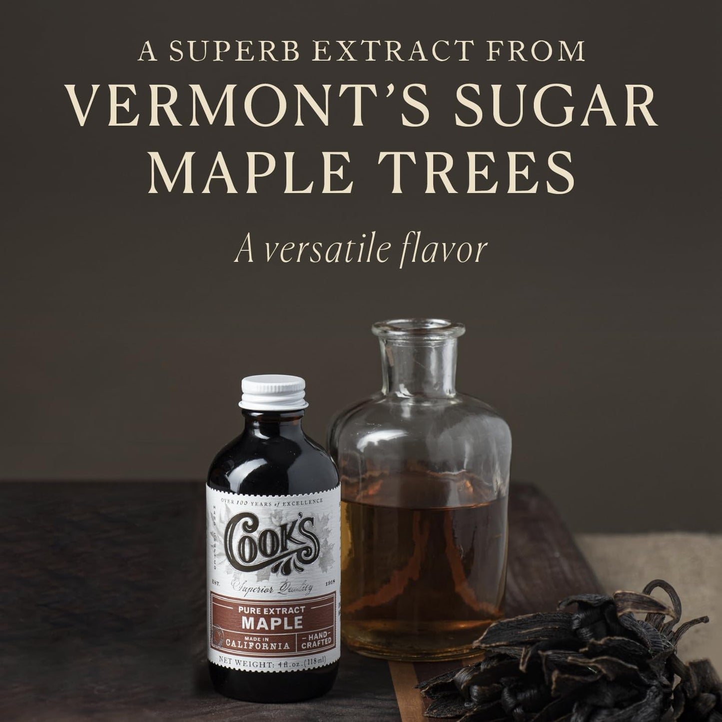 Cook's, Organic Maple Extract, Premium Maple Sap from Vermont's Finest Maple Trees, 128 Ounces (1 Gallon)