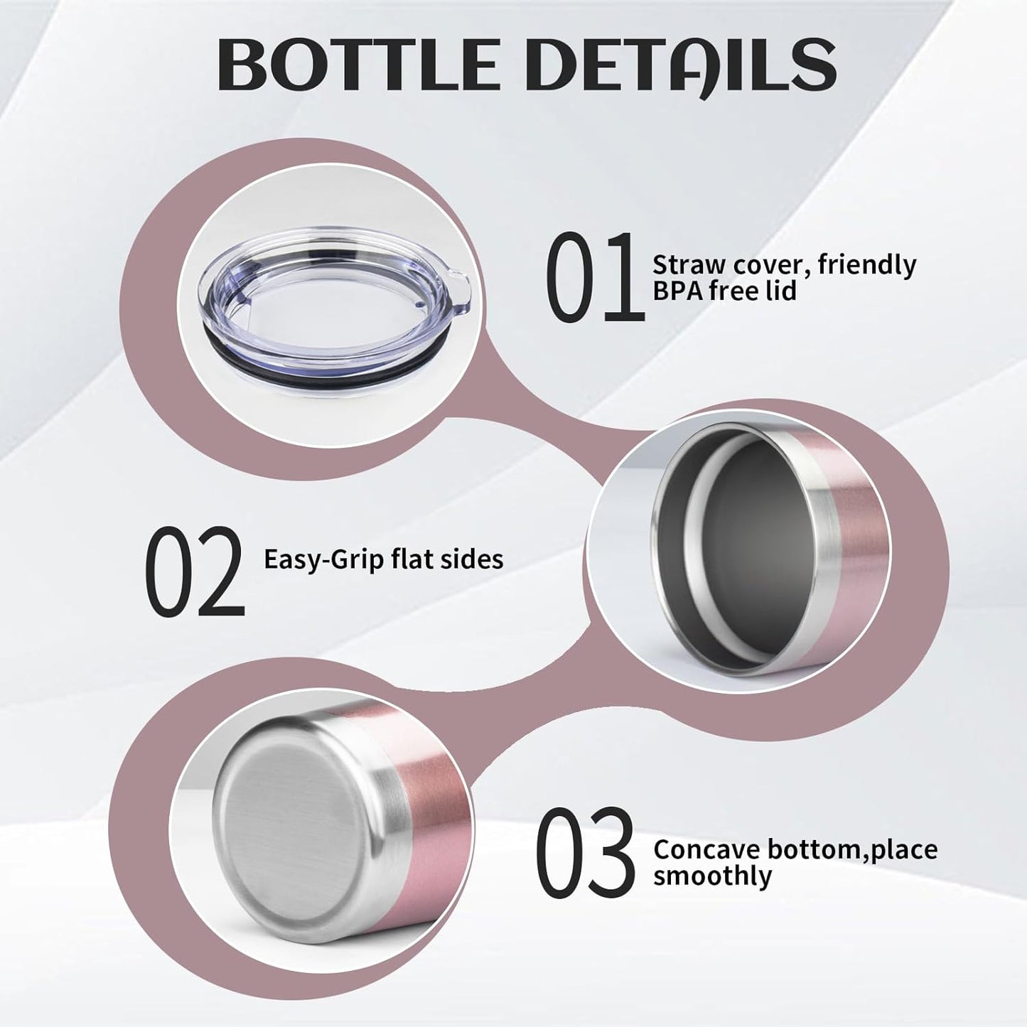 StarSpeed 20oz Tumbler Bulk with Lid, Stainless Steel Insulated Tumblers Double Wall Vacuum Insulated Travel Mug, Powder Coated Coffee Cups for Hot and Cold Drinks(Rose Gold,6)