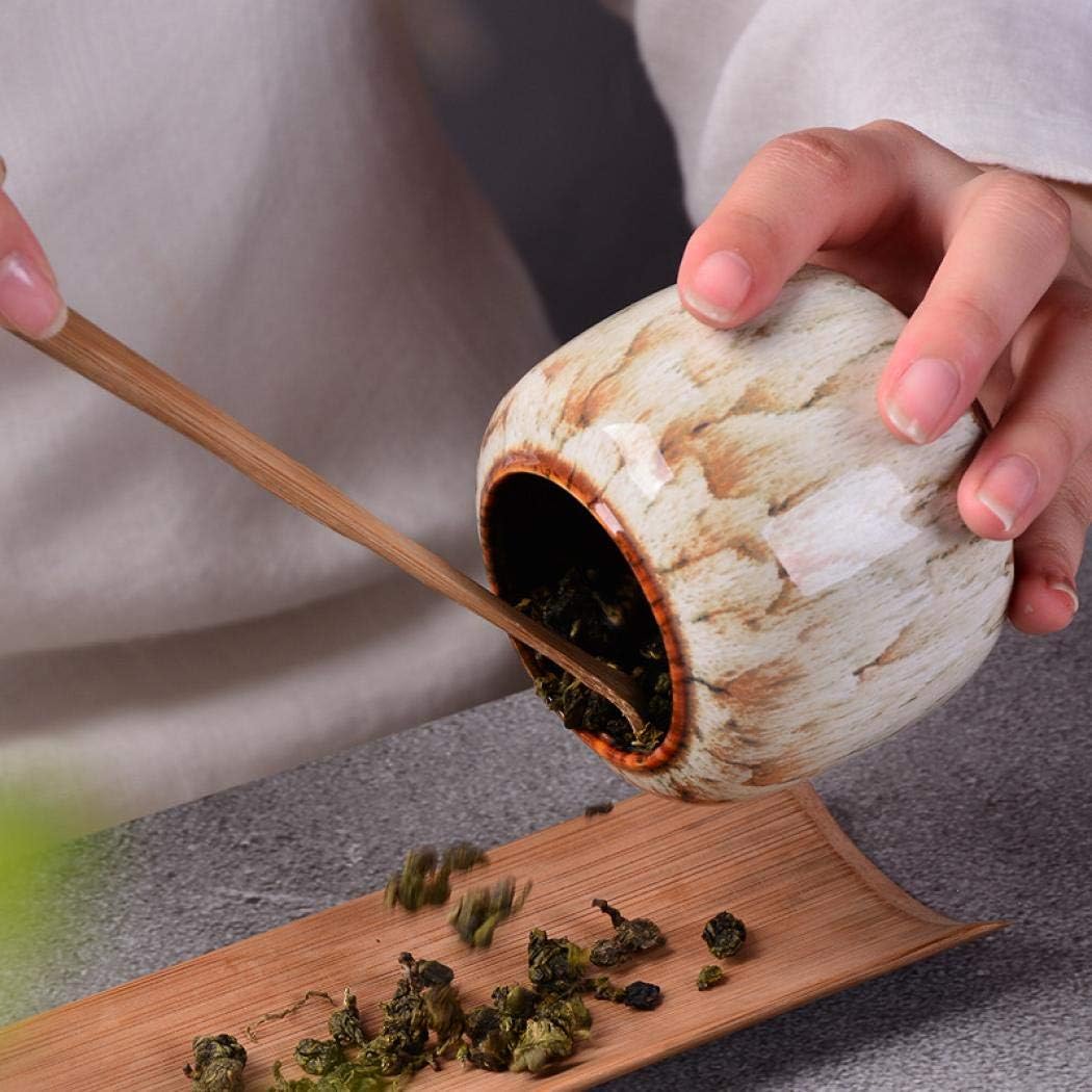 Gets Traditional/Vintage Chinese Style Ceramic Storage Jars with Bamboo Lid, Tea Tins Cans Canister for Kitchen Spice, Tea, Coffee, Condiment (Light blue)