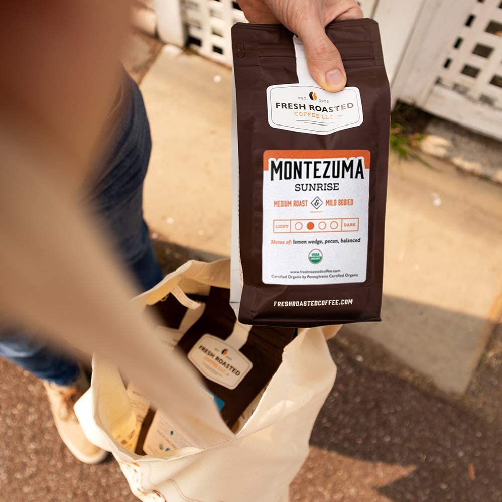 Fresh Roasted Coffee, Organic Montezuma Sunrise| USDA Organic, Kosher | Medium Roast 12 oz Ground