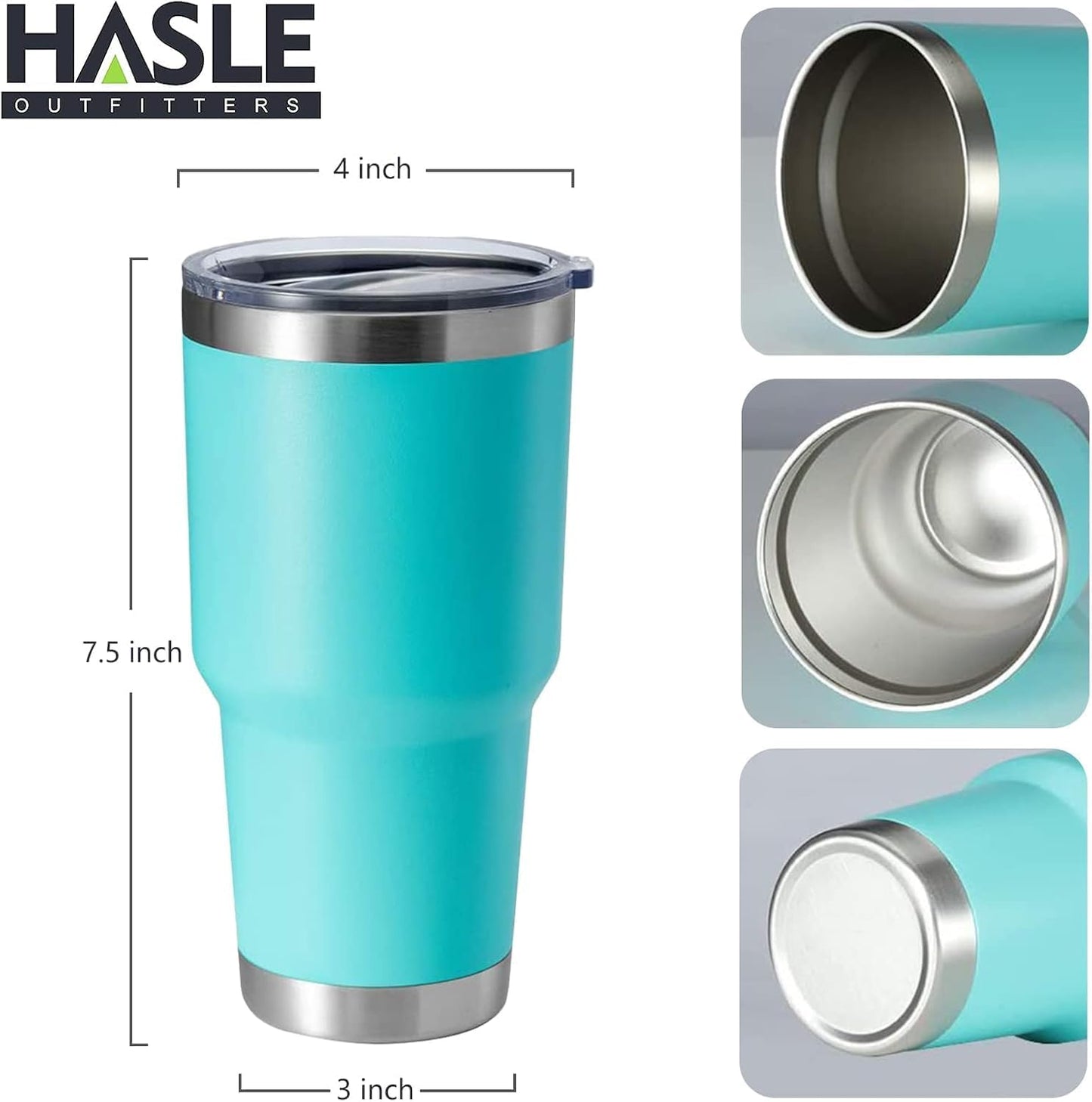 HASLE OUTFITTERS 30oz Stainless Steel Tumbler, Double Wall Vacuum Insulated Travel Mug Tumbler, Durable Insulated Coffee Mug, Gift Box Set (Green, 12)