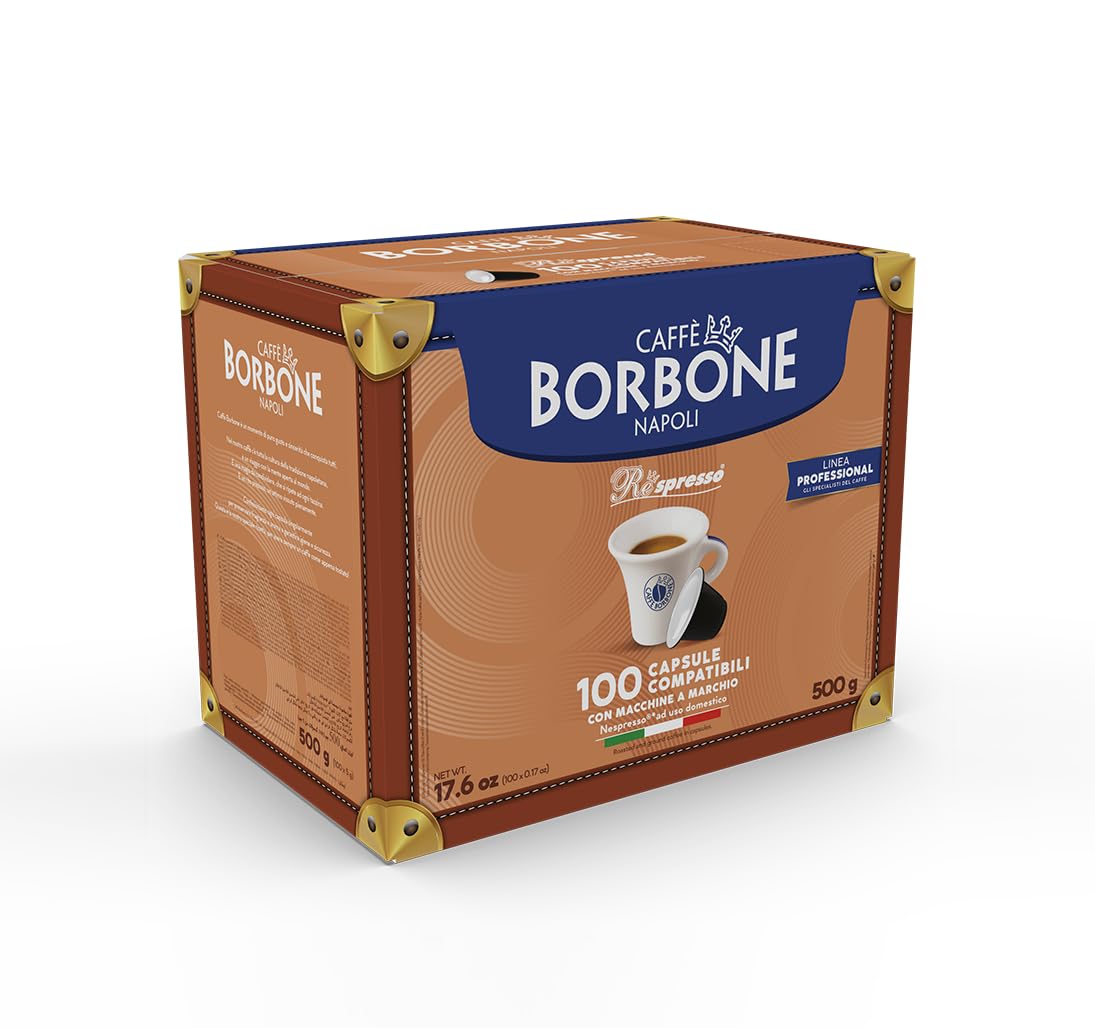 Caffe Borbone Nespresso Compatible Coffee Pods, Black Blend, Medium Roast, Arabica and Robusta Blend, Intense and Robust - NOT compatible with Vertuo - 100 Count