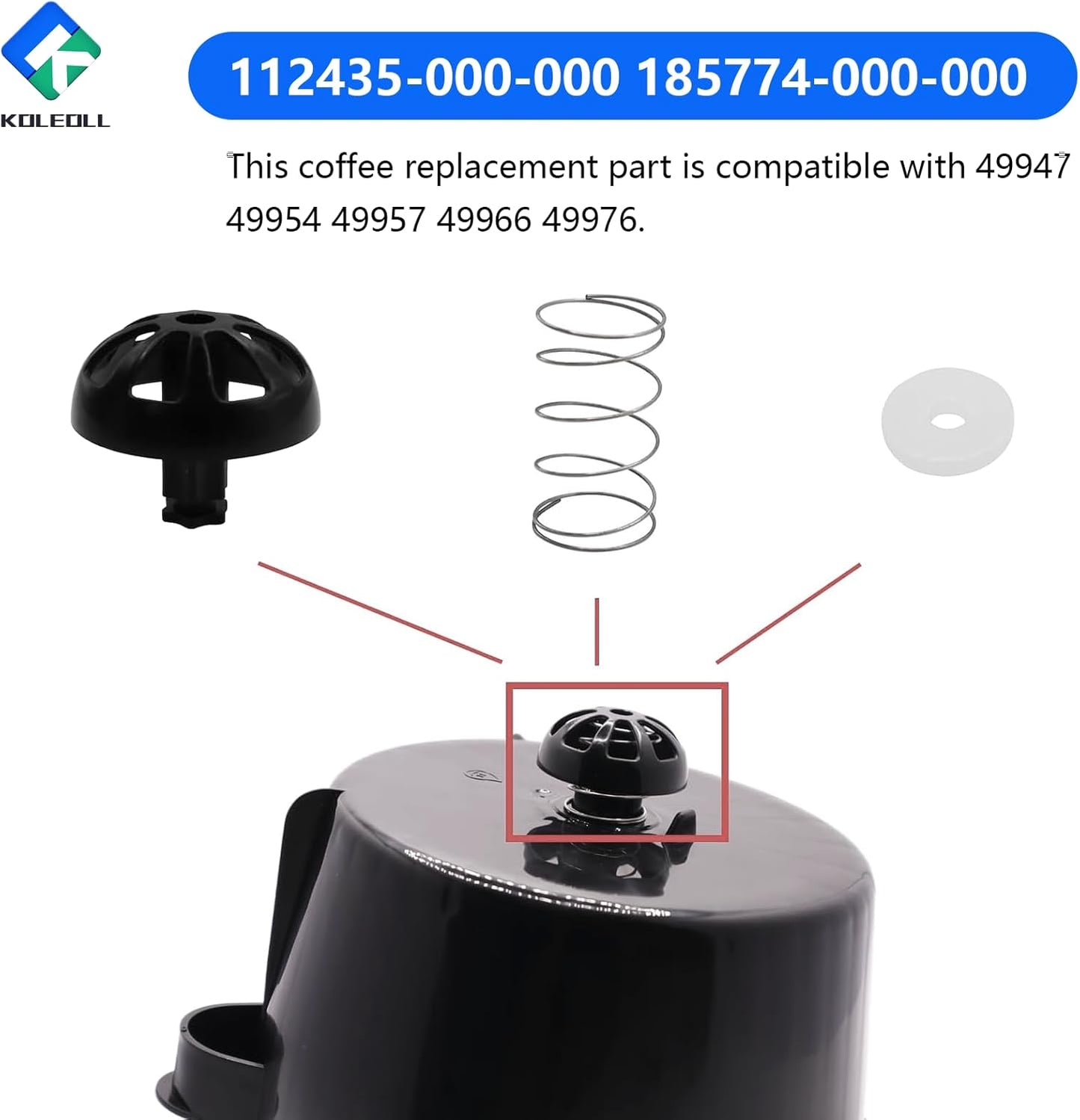 2 Pack Coffee Maker Brew Basket Stop Valve Kit 112435-000-000 185774-000-000 Compatible with Hamilton Beach Coffee Makers 990117900 990237500