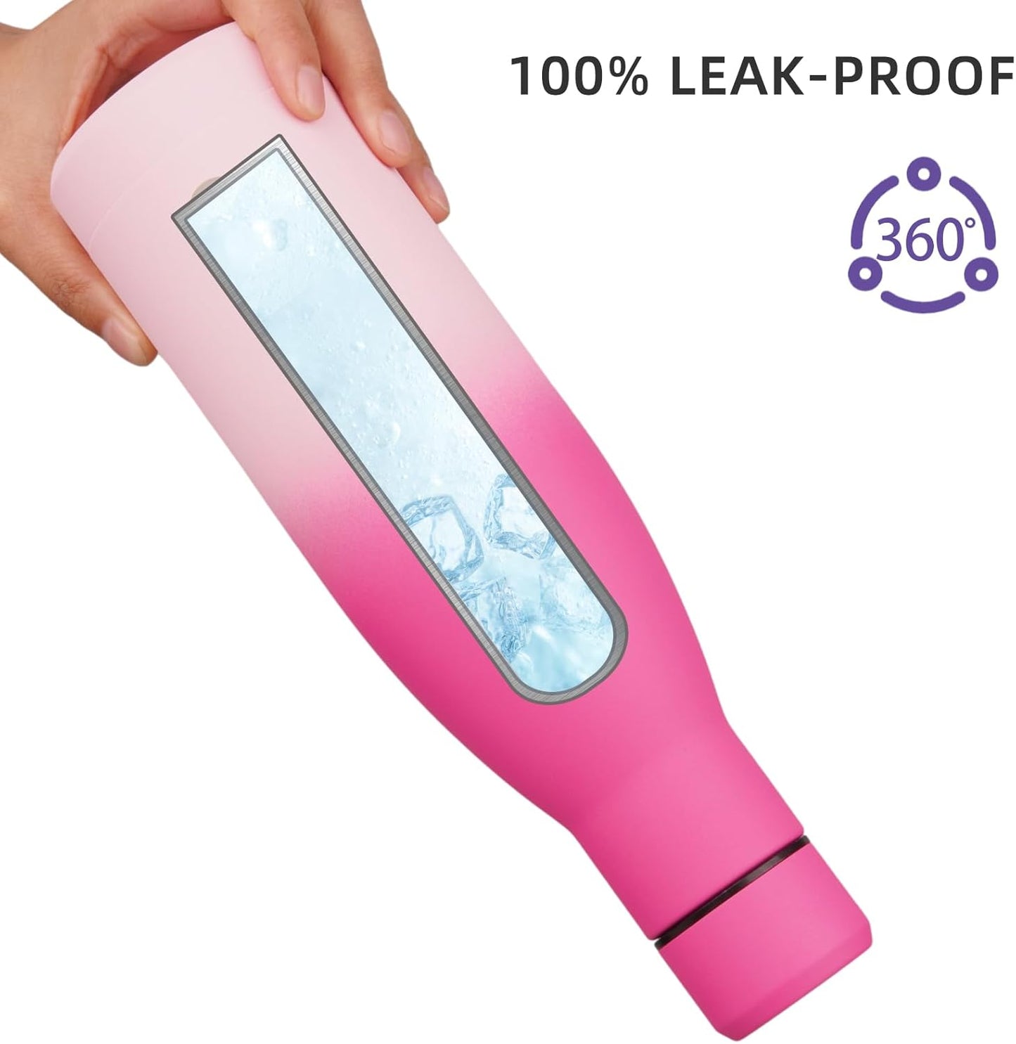 BJPKPK 25oz Insulated Stainless Steel Water Bottles Reusable Metal Travel Sports Water Bottle Keep Cold and Hot,Cherry