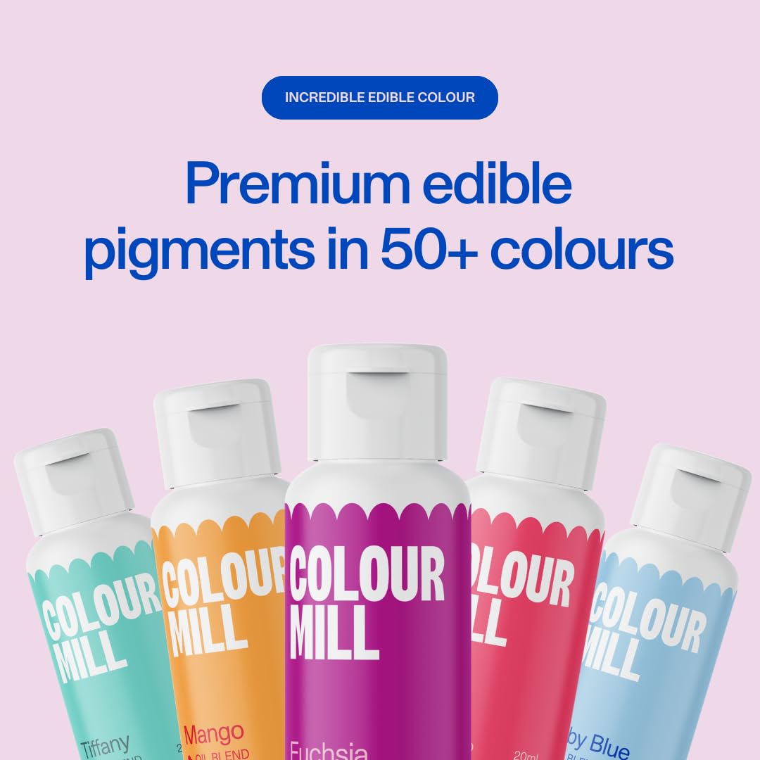 Colour Mill Botanical-Pack Oil-Based Food Coloring, 20 Milliliters Each of 6 Colors: Dusk, Latte, Lilac, Olive, Rose & Sage, 120 grams