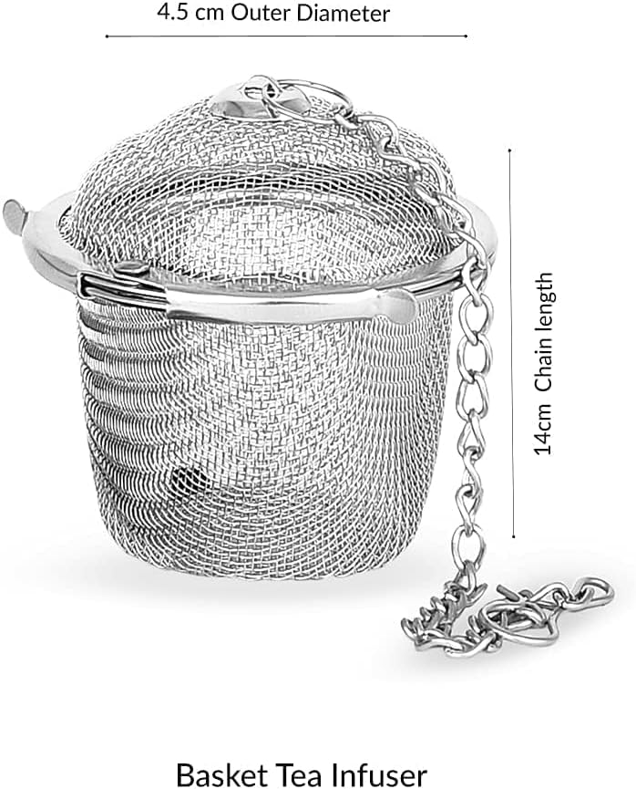 TGL Co. Stainless Steel Tea Infuser | Durable Teapot Green Tea Filter | Perfect for Loose Leaf Tea Brewing (Basket Infuser)
