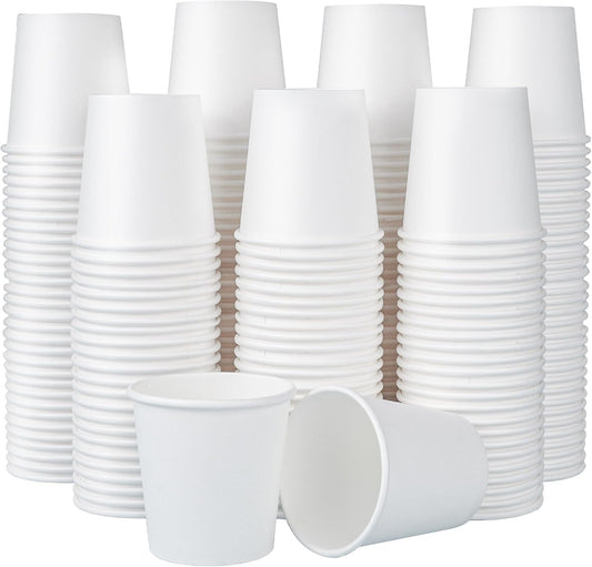 600 Pack 4 oz Paper Cups, Disposable Mini Bathroom Mouthwash Cups, Hot/Cold Drinking Cups, White Disposable Paper Cups for Bathroom, Home, Party, Office, Picnic, Travel