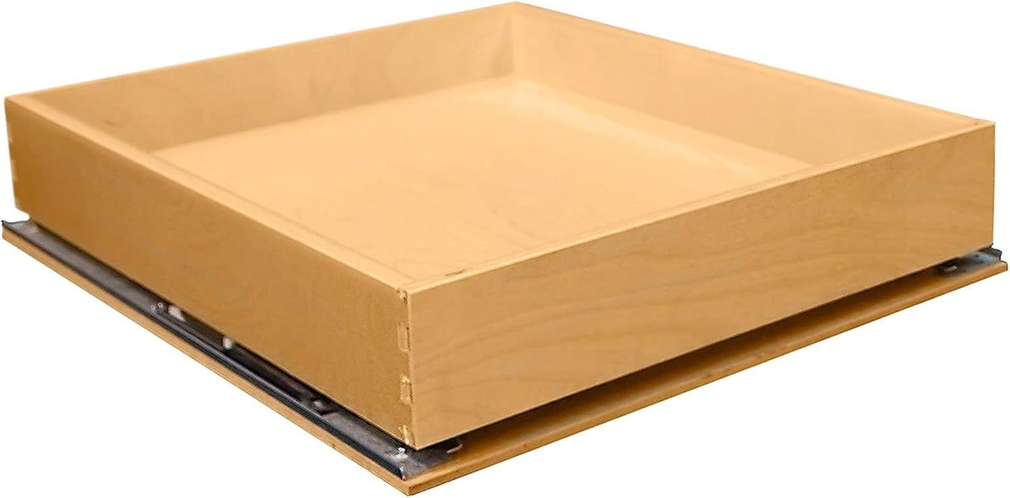 SlidingSusan Pull Out Drawer Organizer for Cabinets, Gliding Soft Close Shelves for Kitchen, Pantry, Bathroom, & Storage Organization, 9 Ply Baltic Birch, 18 Inch Wide x 21 Inch Deep
